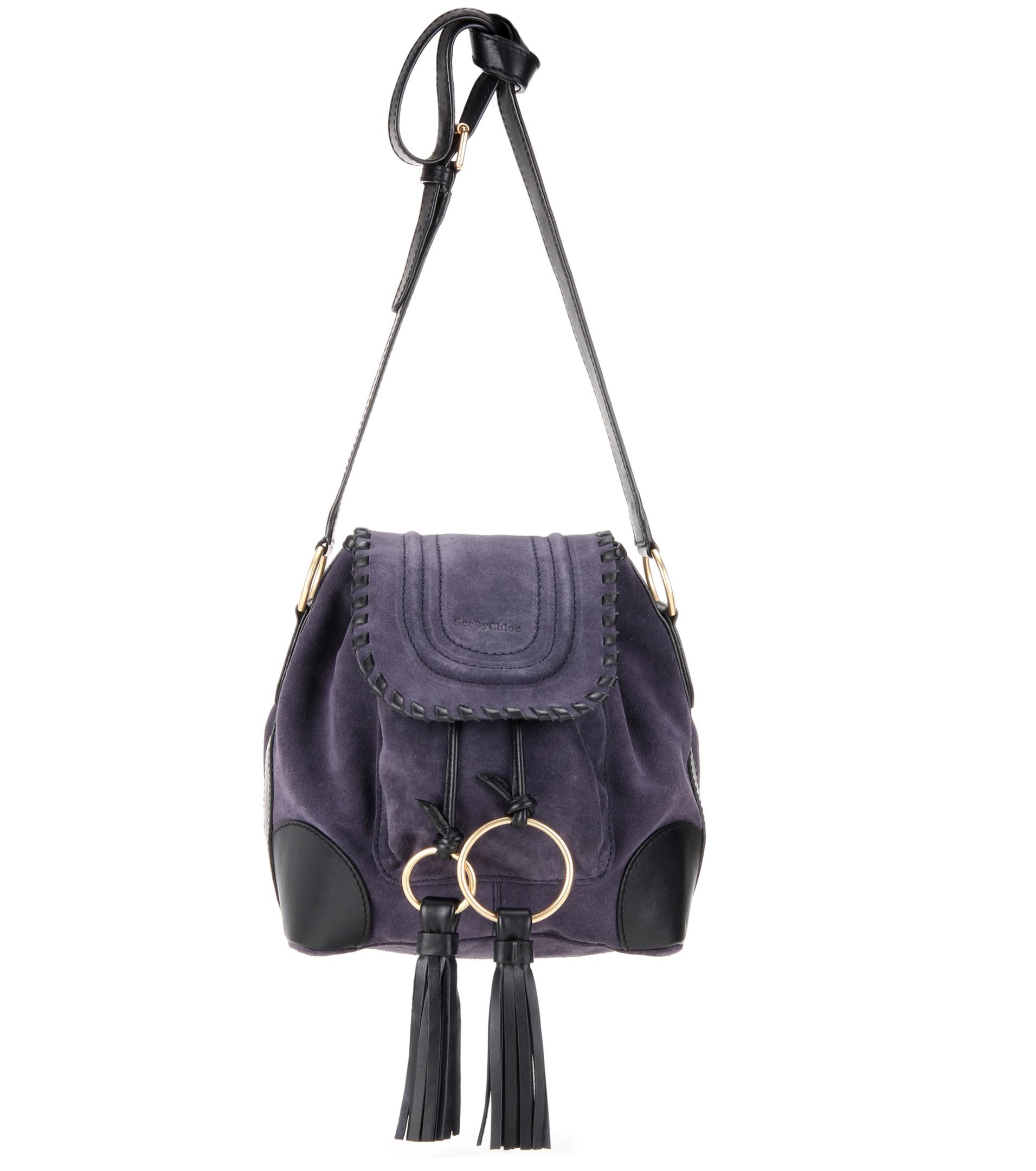 See By Chloé Polly Suede Bucket Bag in Purple - Lyst