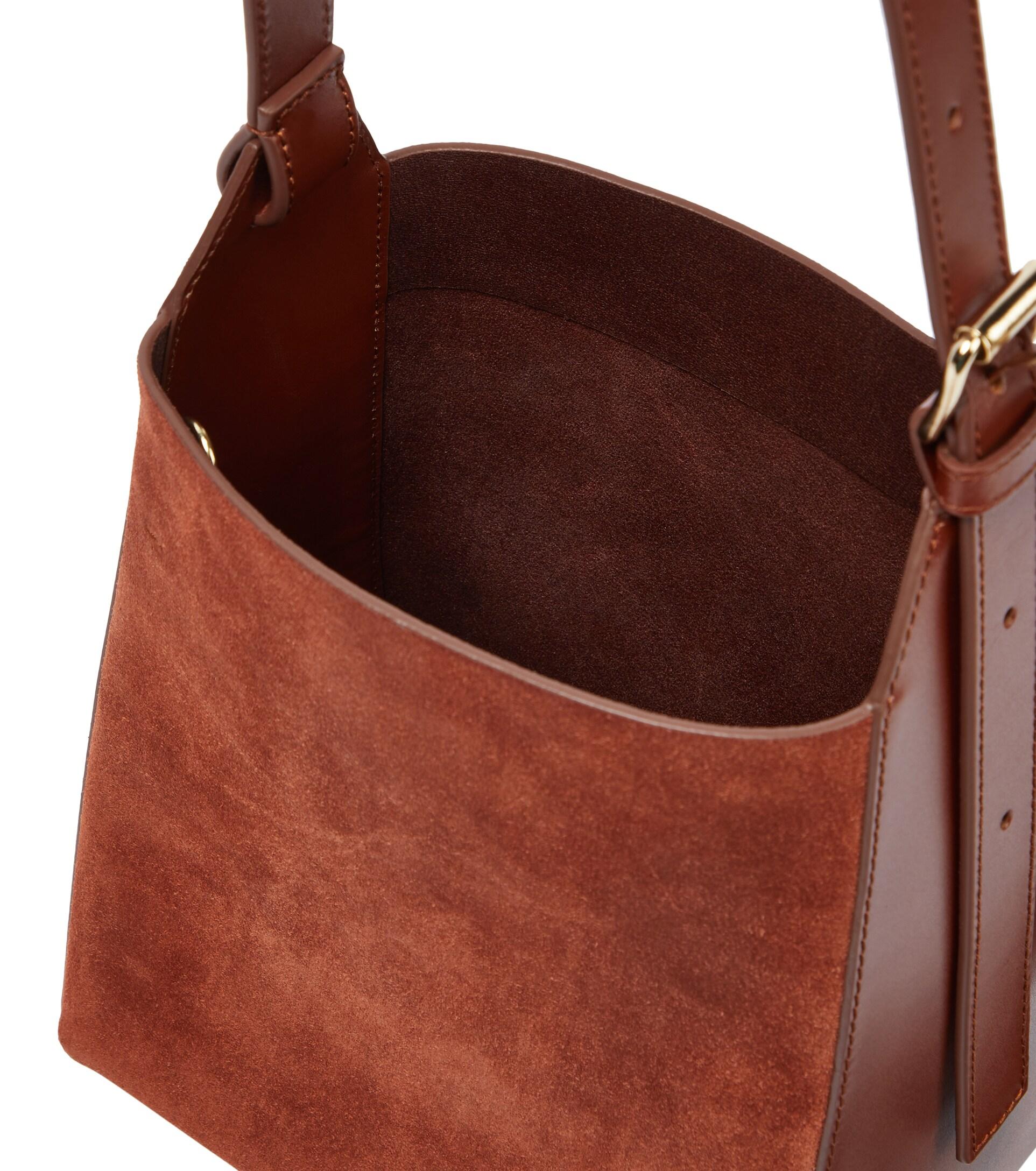 A.P.C. Virginie Leather And Suede Tote Bag in Brown | Lyst