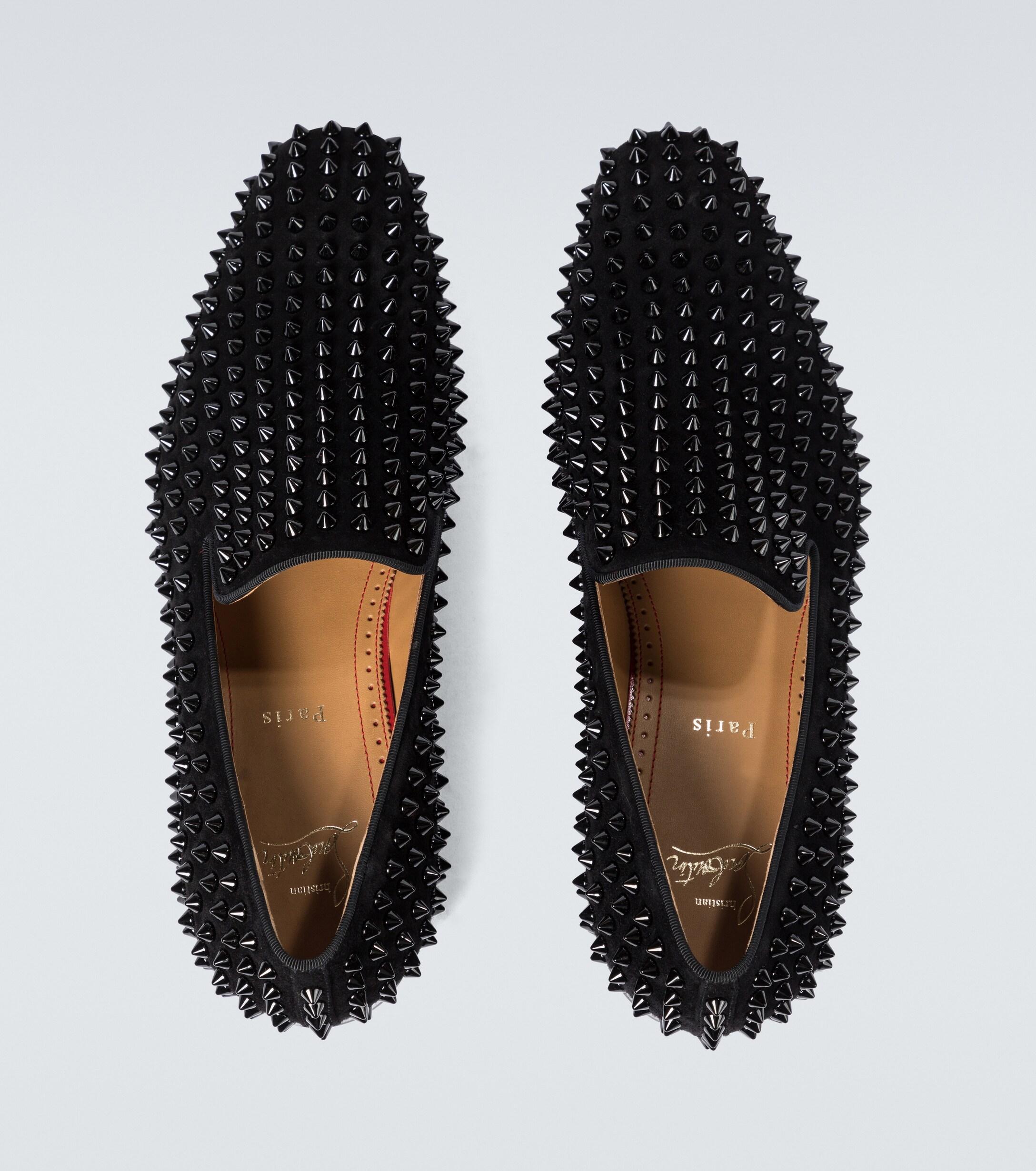 Christian Louboutin Leather Dandelion Spikes Loafers in Black for 