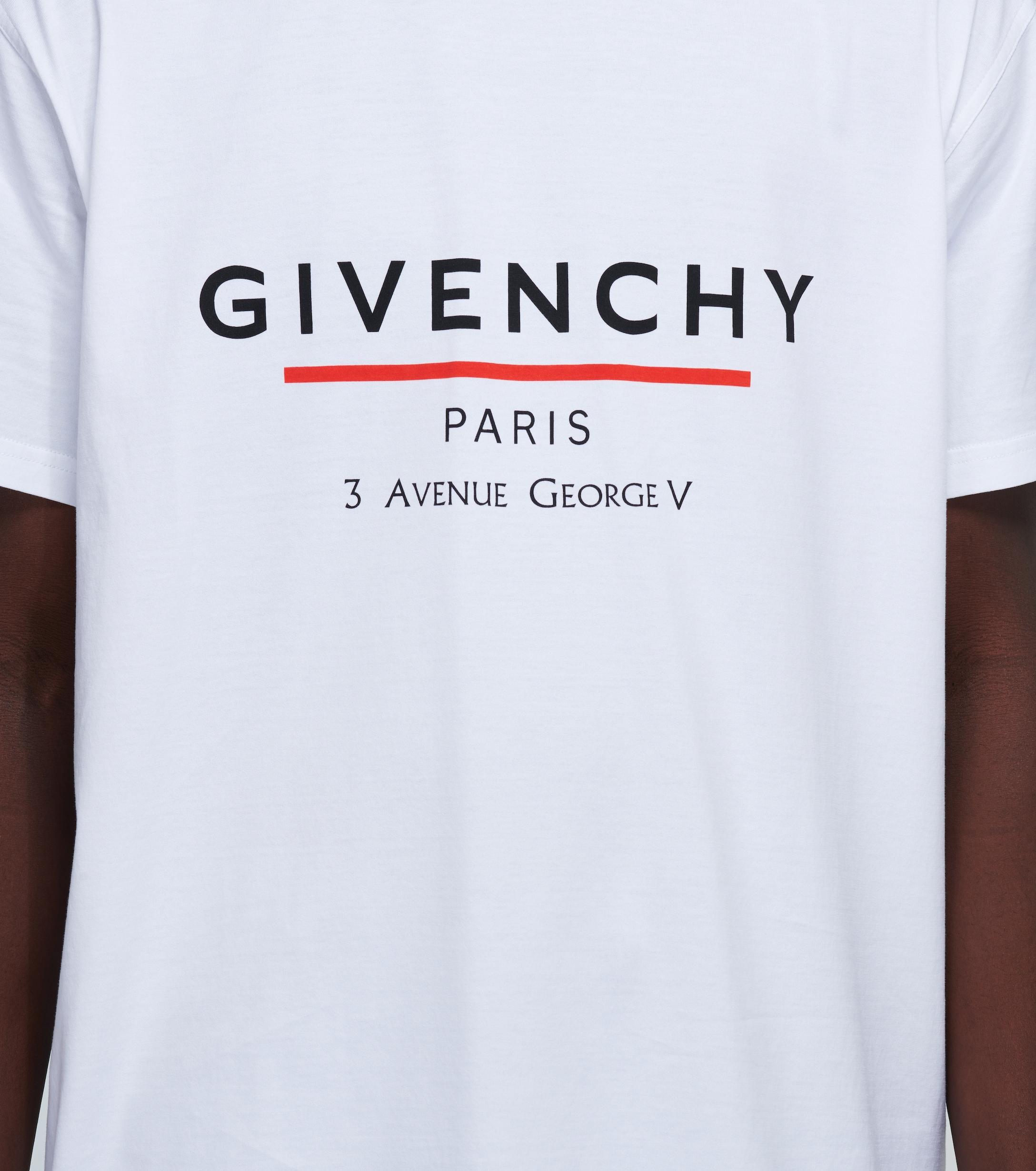 Givenchy Paris 3 Av George V Logo T shirt in White for Men Lyst