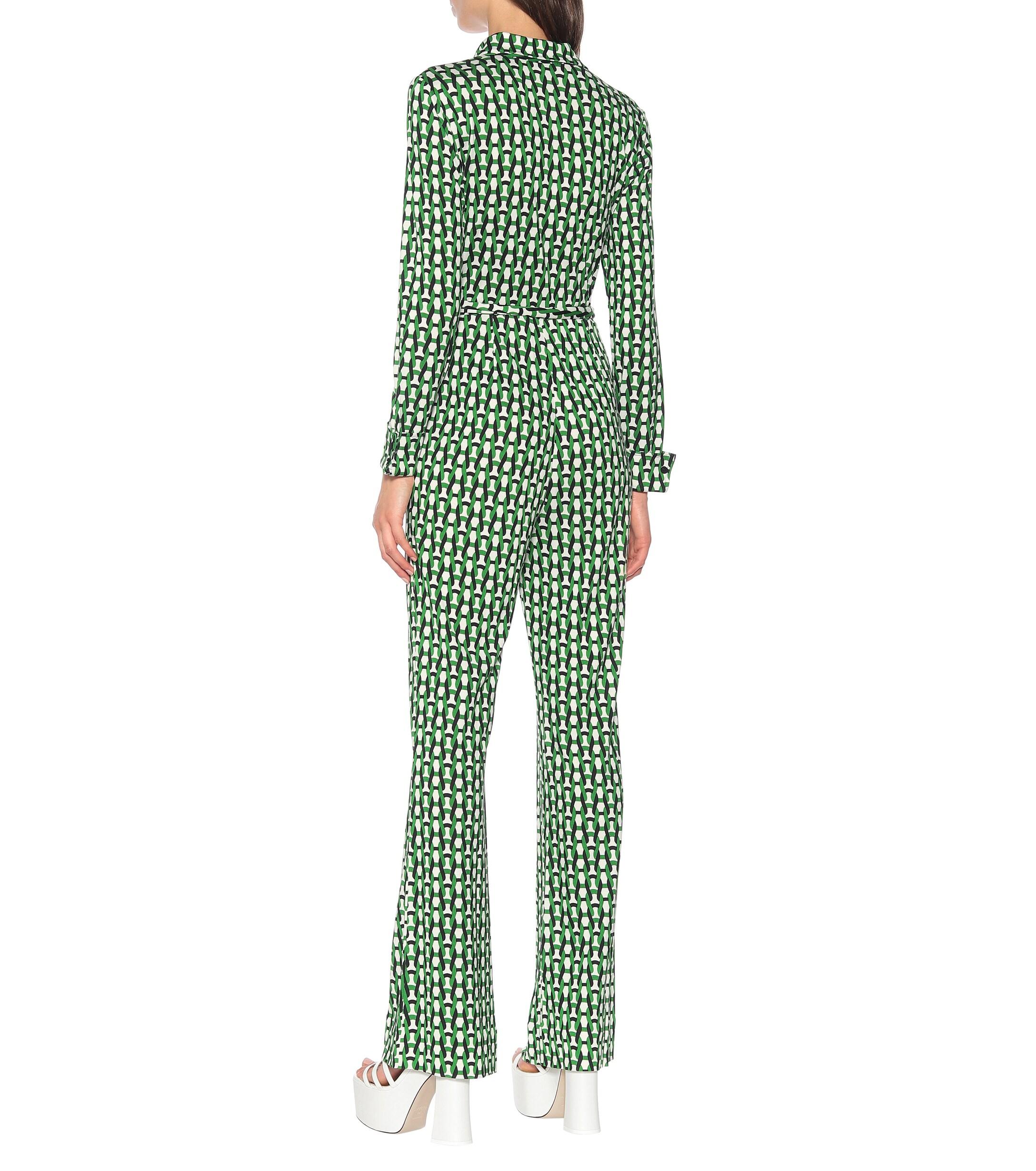 Diane von Furstenberg Michele Wrap-effect Printed Silk-jersey Jumpsuit ...