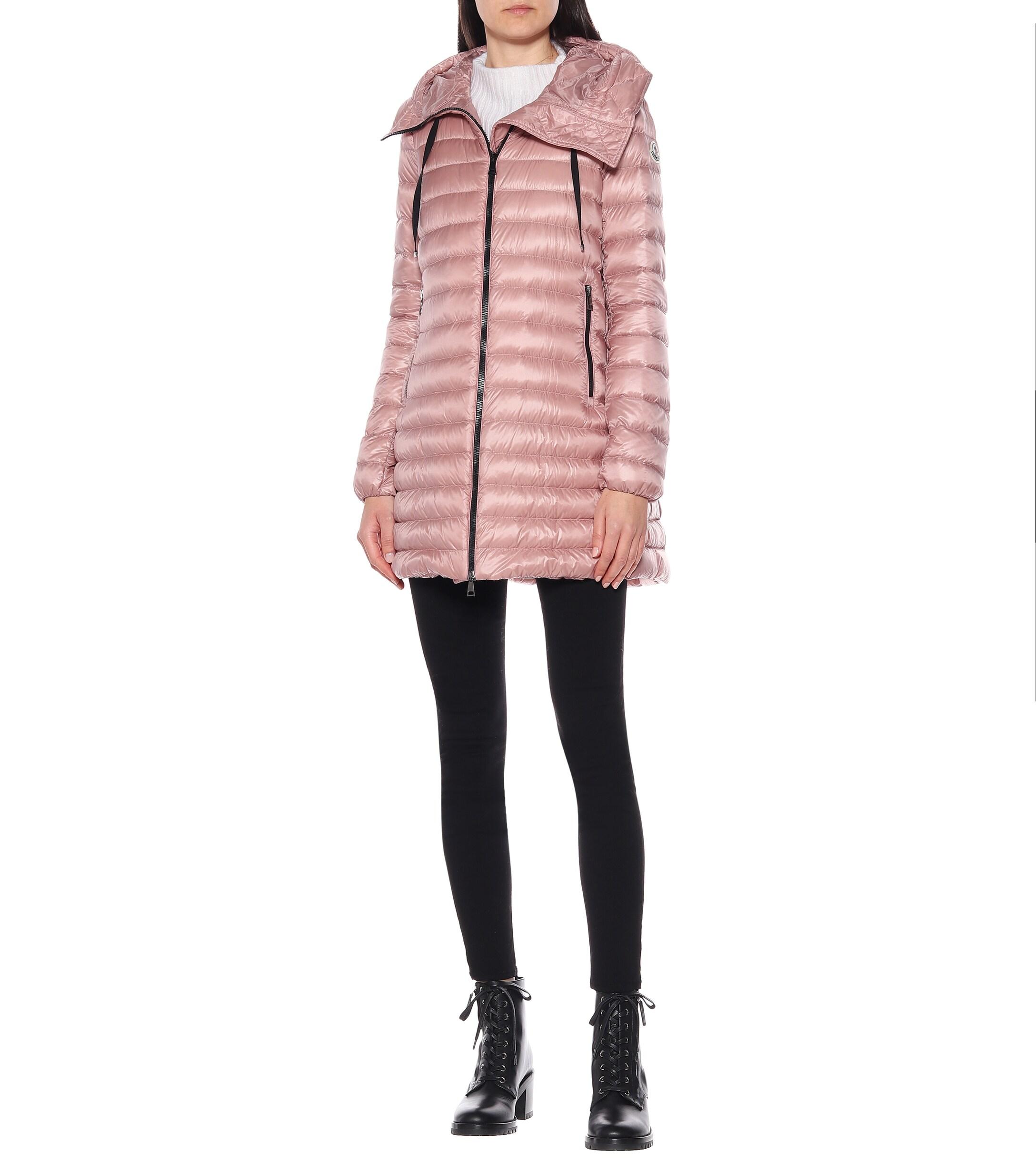 Moncler Synthetic 'rubis' Hooded Puffer Coat in Blush (Pink) | Lyst
