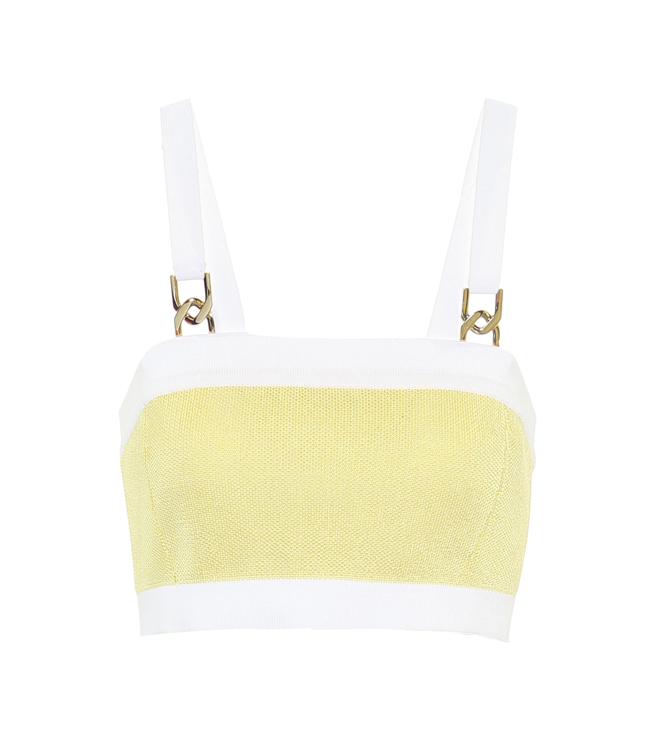 Balmain Exclusive To Mytheresa Knit Crop Top in Yellow Save 26 Lyst