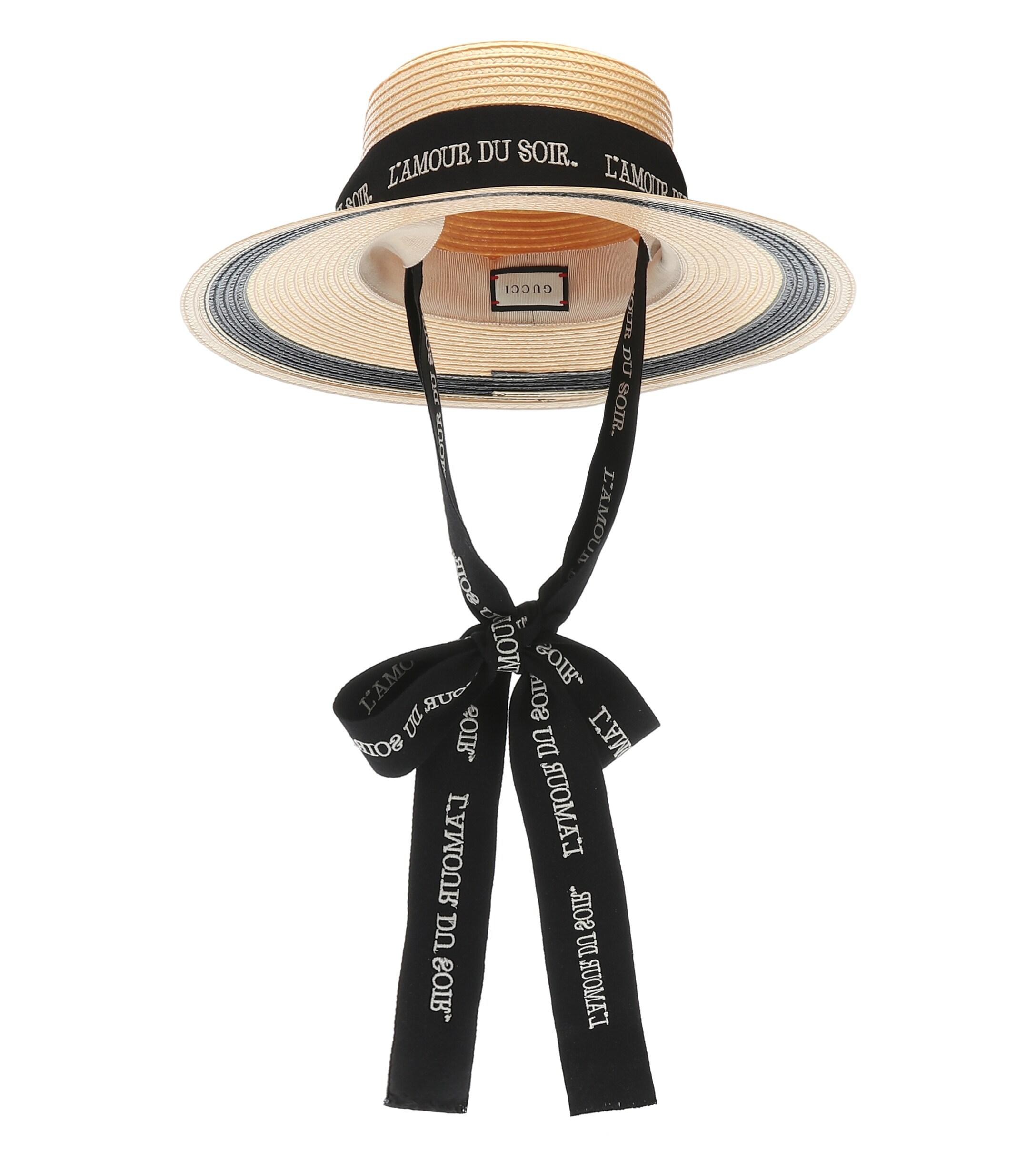 gucci straw hat womens