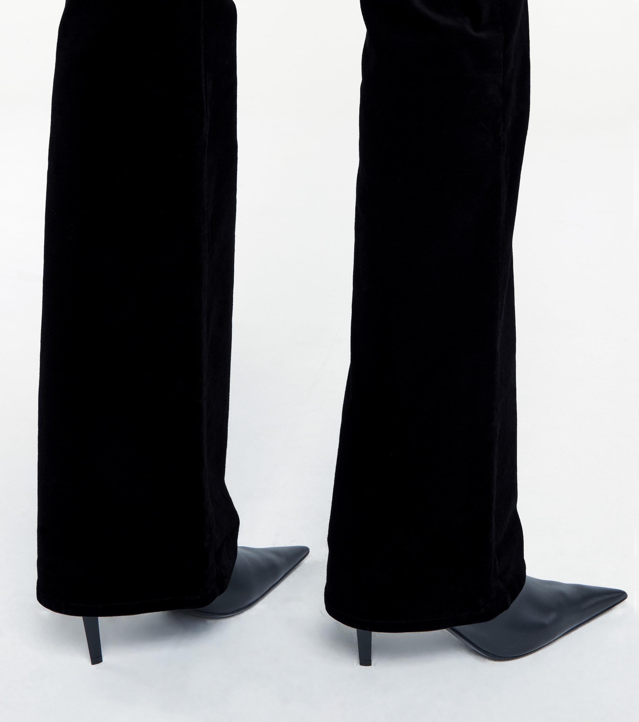 black velvet bootcut pants