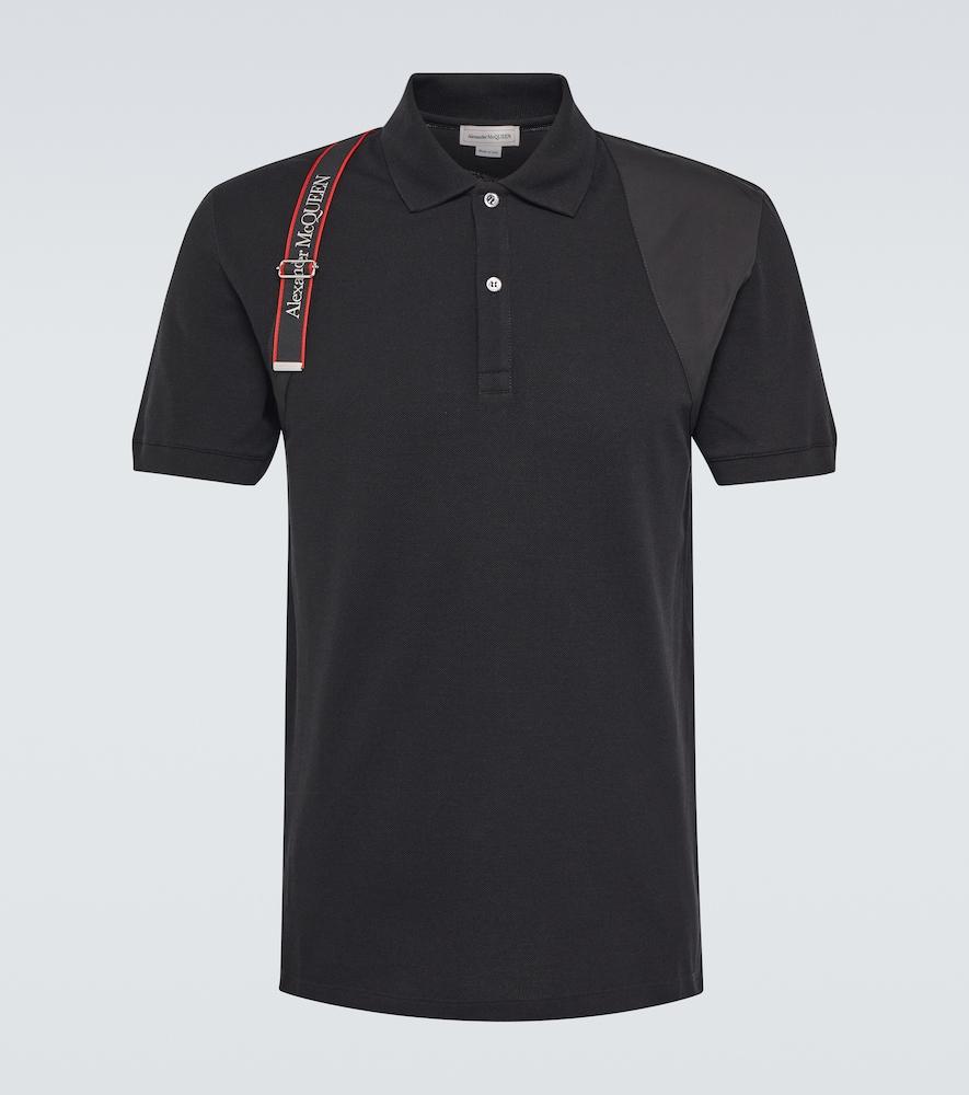 Alexander McQueen Harness Cotton Polo Shirt in Black for Men | Lyst