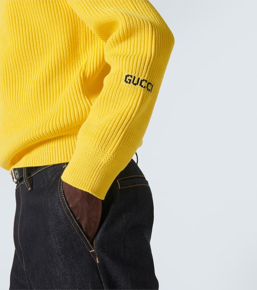 Gucci Cotton Sweater With Intarsia in Yellow for Men Lyst