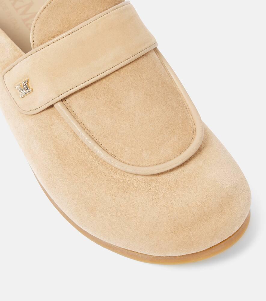 【Max Mara】 Manlyスエードミュール Max Mara Manly Suede Mules in Natural | Lyst