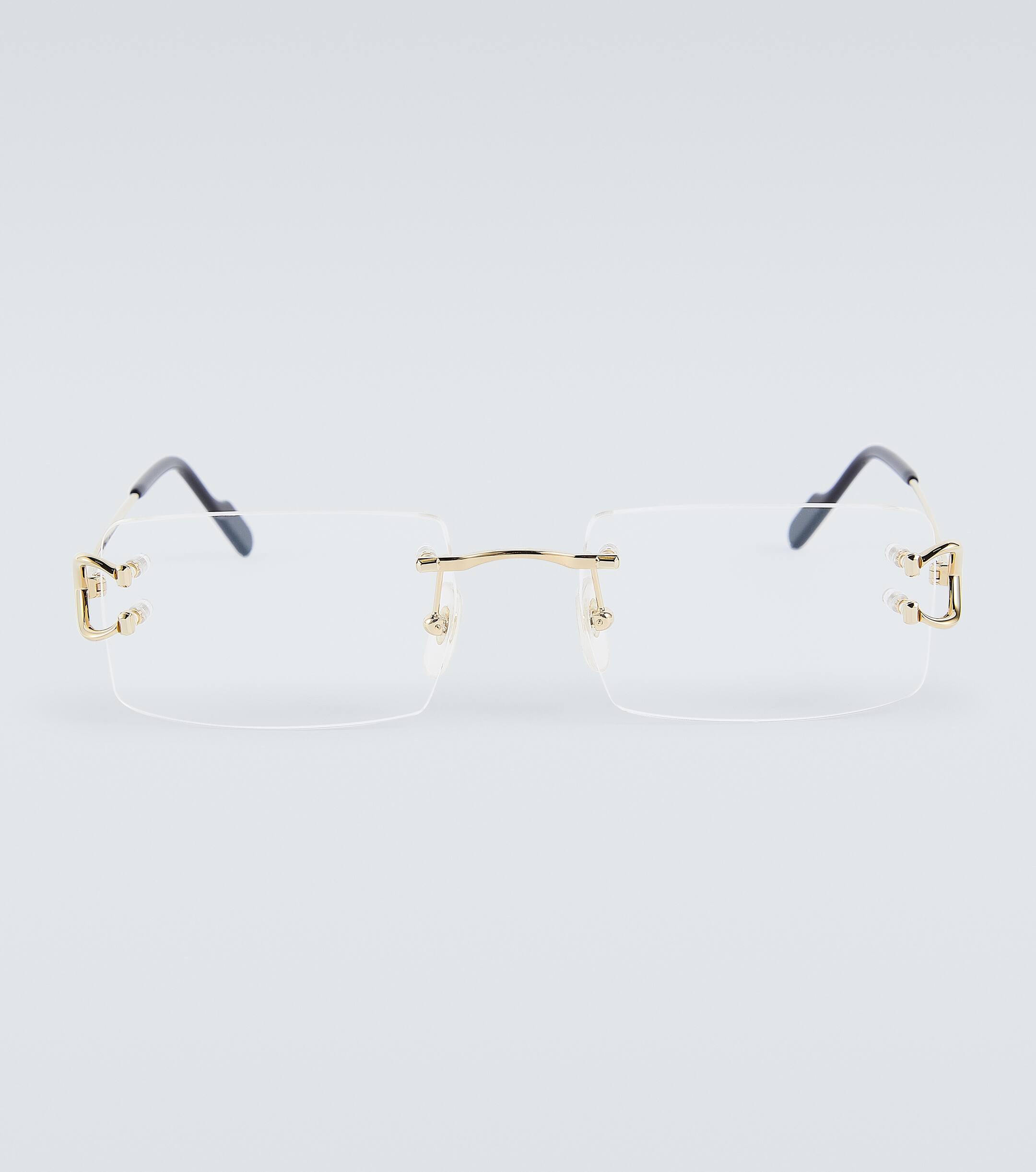 Cartier Signature C De Cartier Rectangular Glasses in Metallic for Men Lyst UK