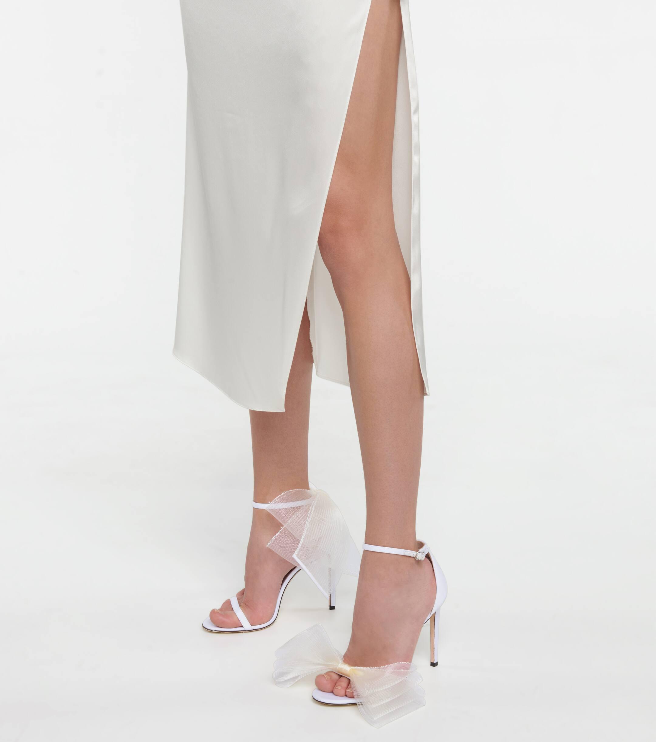 Jimmy Choo Aveline 100 Bow Trimmed Sandals in White Lyst Canada