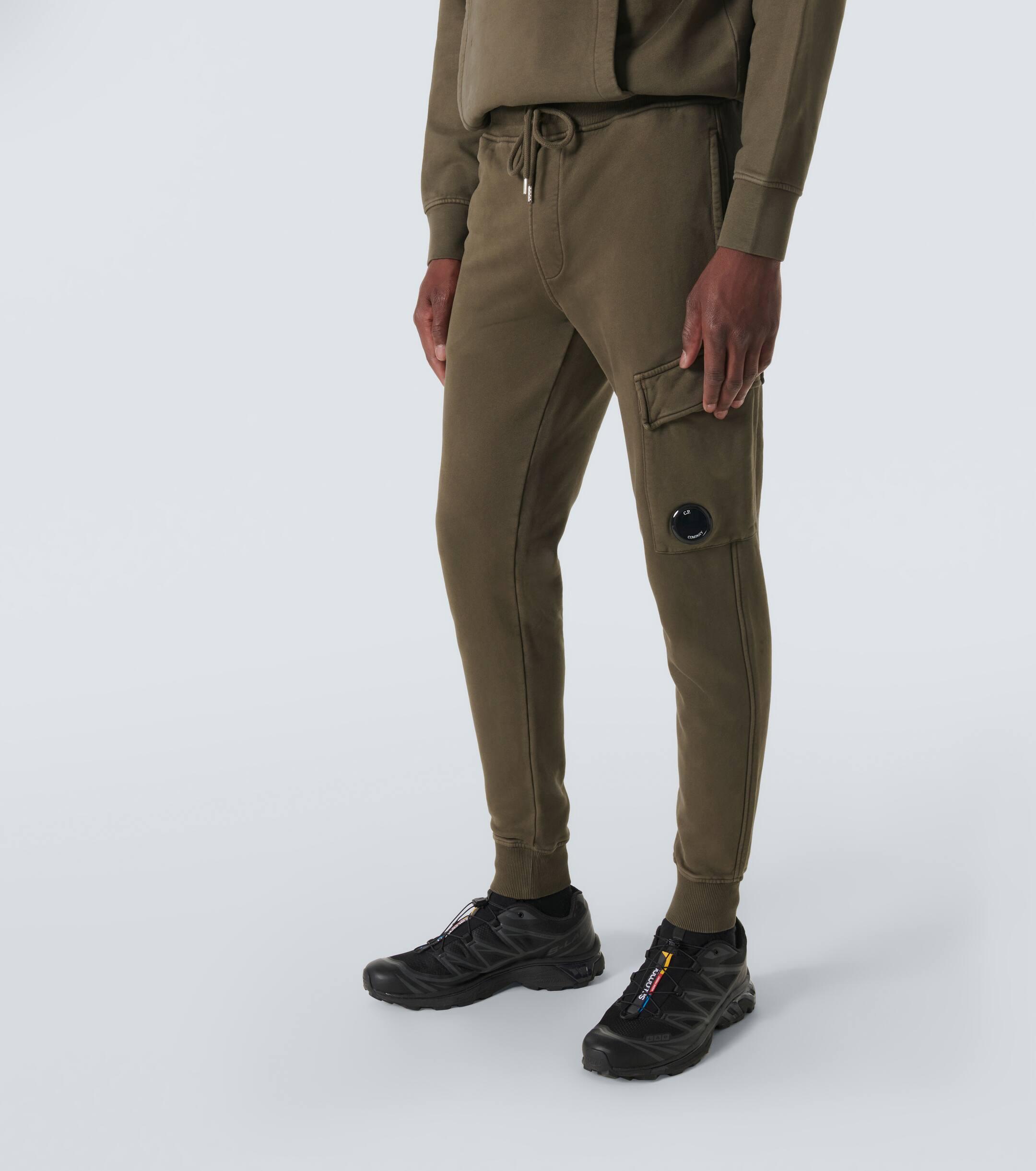C.P. Company Lens Cotton Fleece Cargo Sweatpants in Green for Men Lyst UK