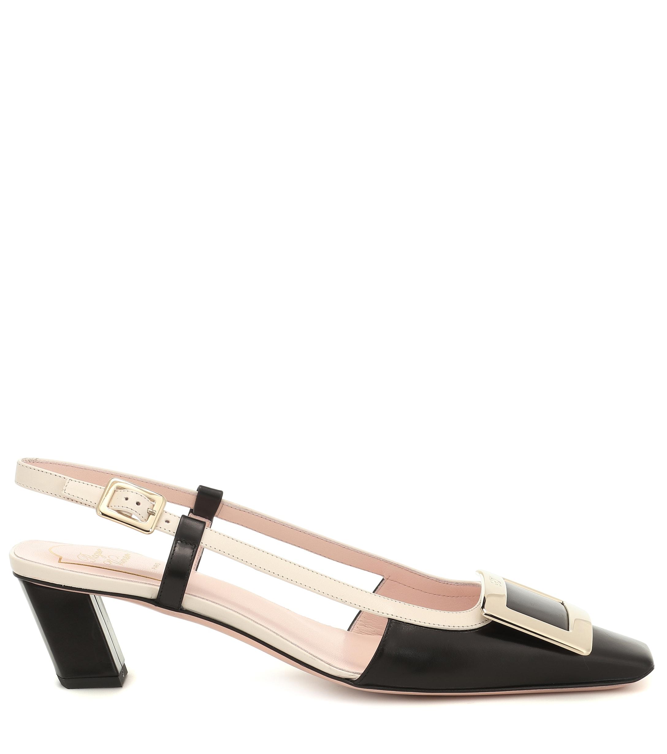 Roger Vivier Belle Vivier Leather Slingback Pumps in Black - Lyst