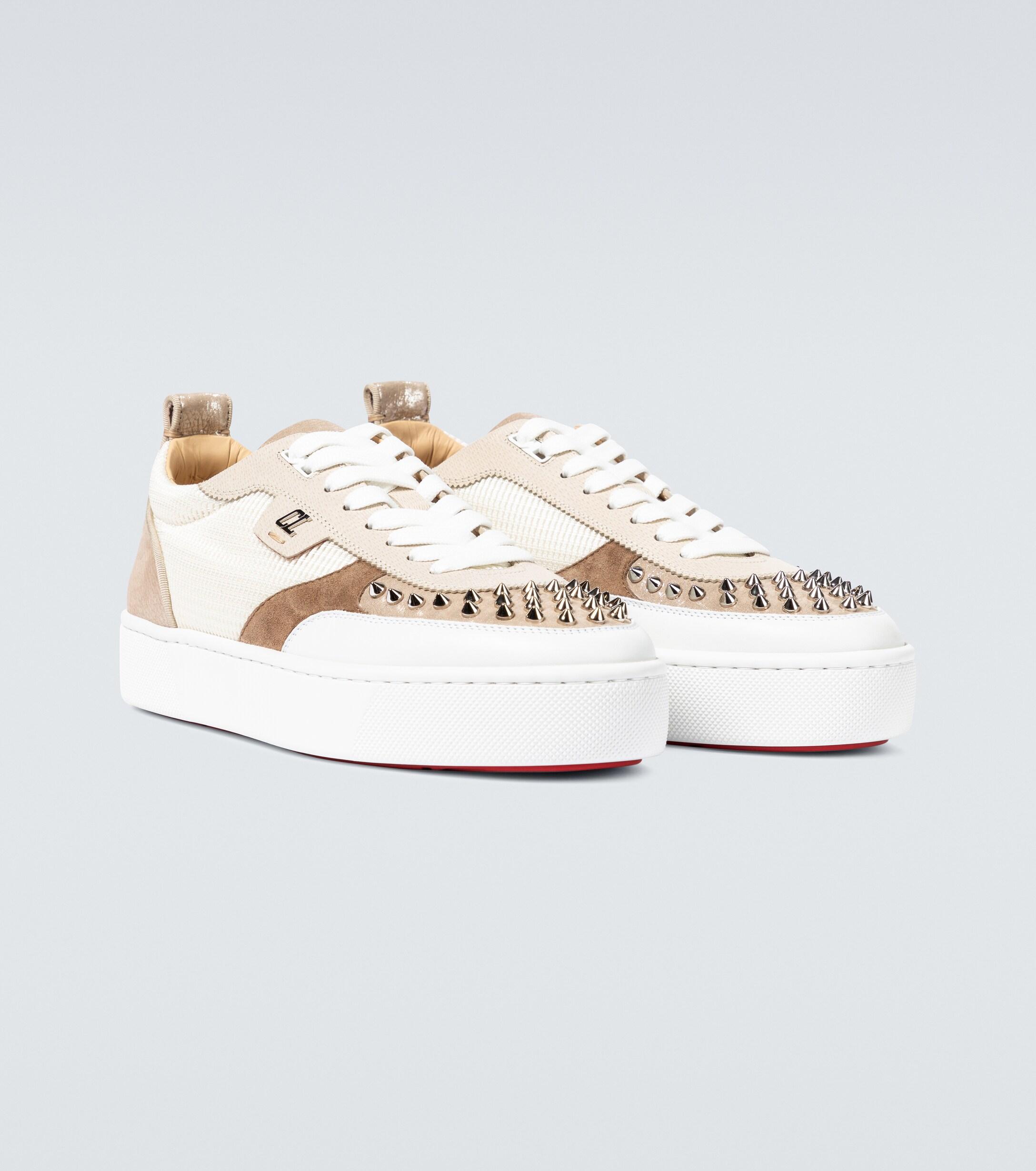 Christian Louboutin Leather Happyrui Spikes Sneakers for Men | Lyst