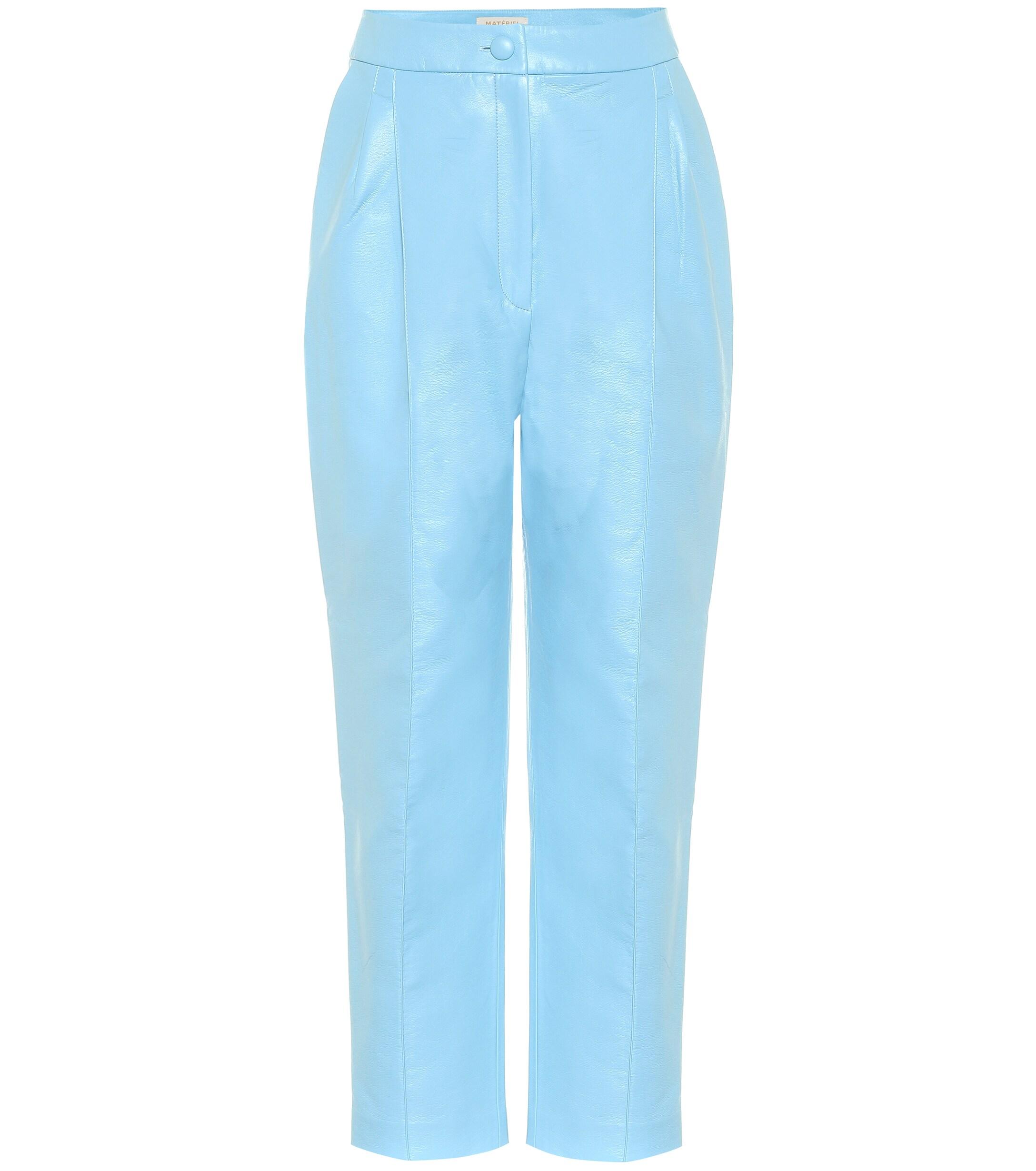 ‎Materiel Tbilisi‎ High-rise Faux Leather Pants in Blue - Lyst
