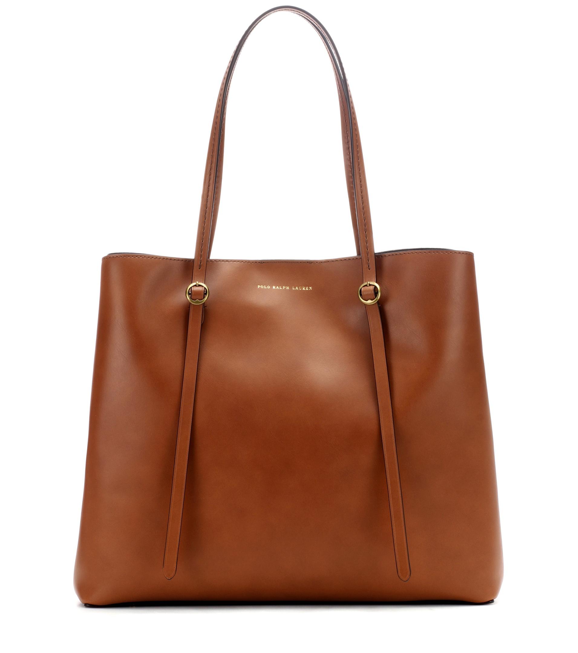 Polo Ralph Lauren Lennox Leather Tote in Brown Lyst