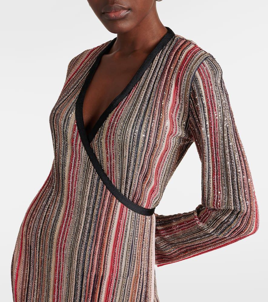 Missoni Metallic Striped Maxi Dress in Brown | Lyst
