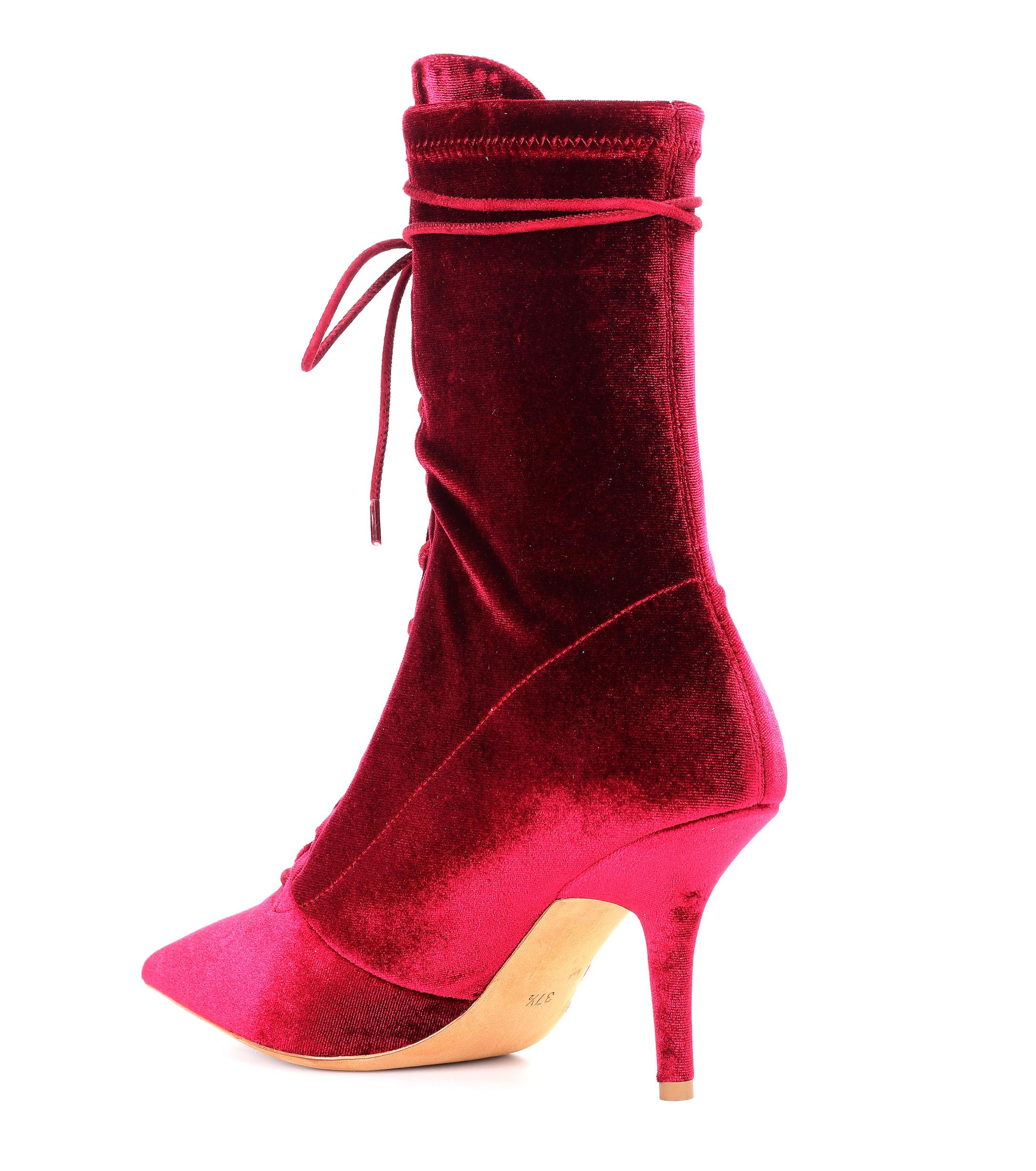 Yeezy Velvet Ankle Boots (season 5) in Oxblood (Red) Lyst