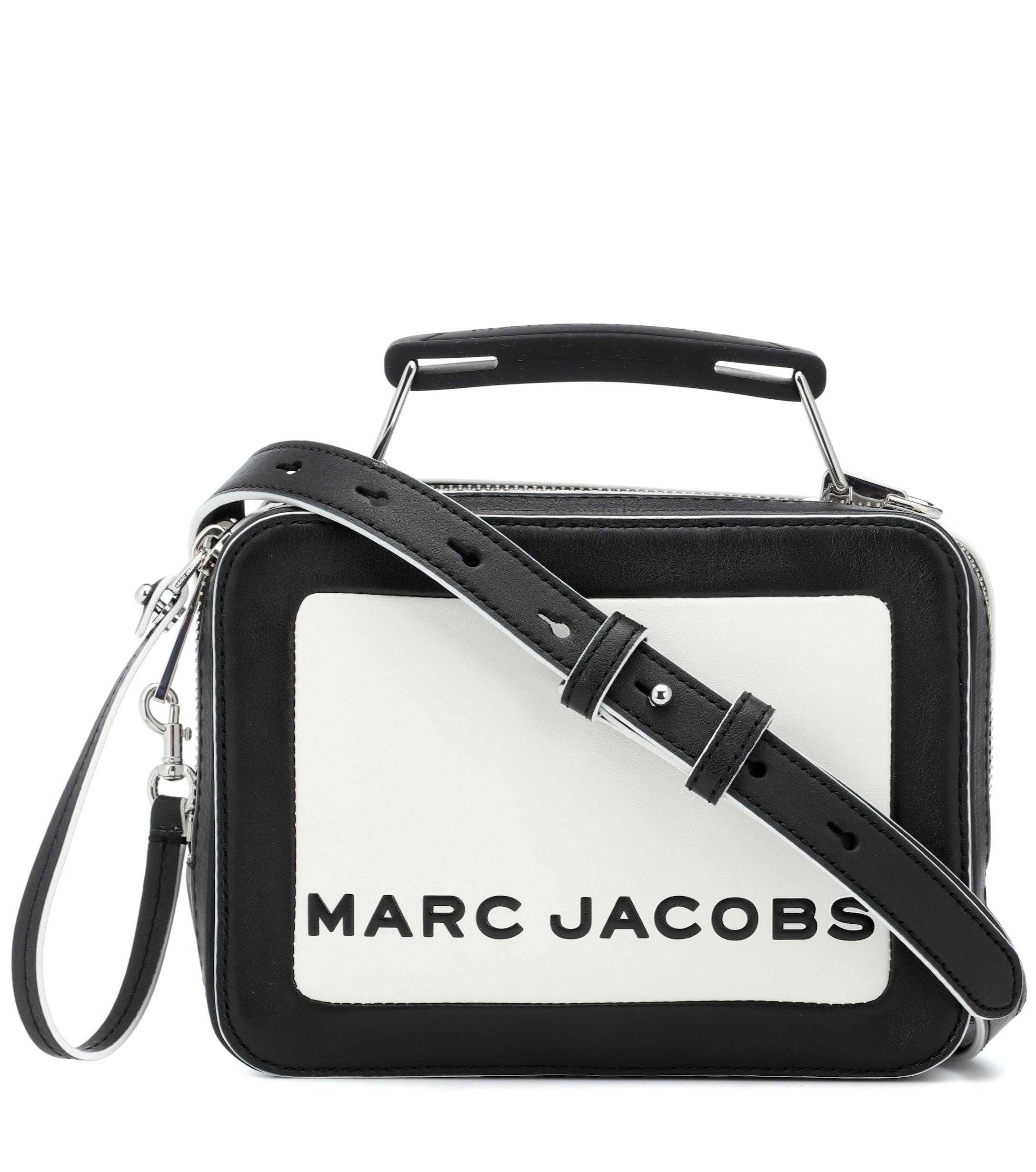 Marc Jacobs Leather The Box 20 Cross Body Bag in White (Black) | Lyst