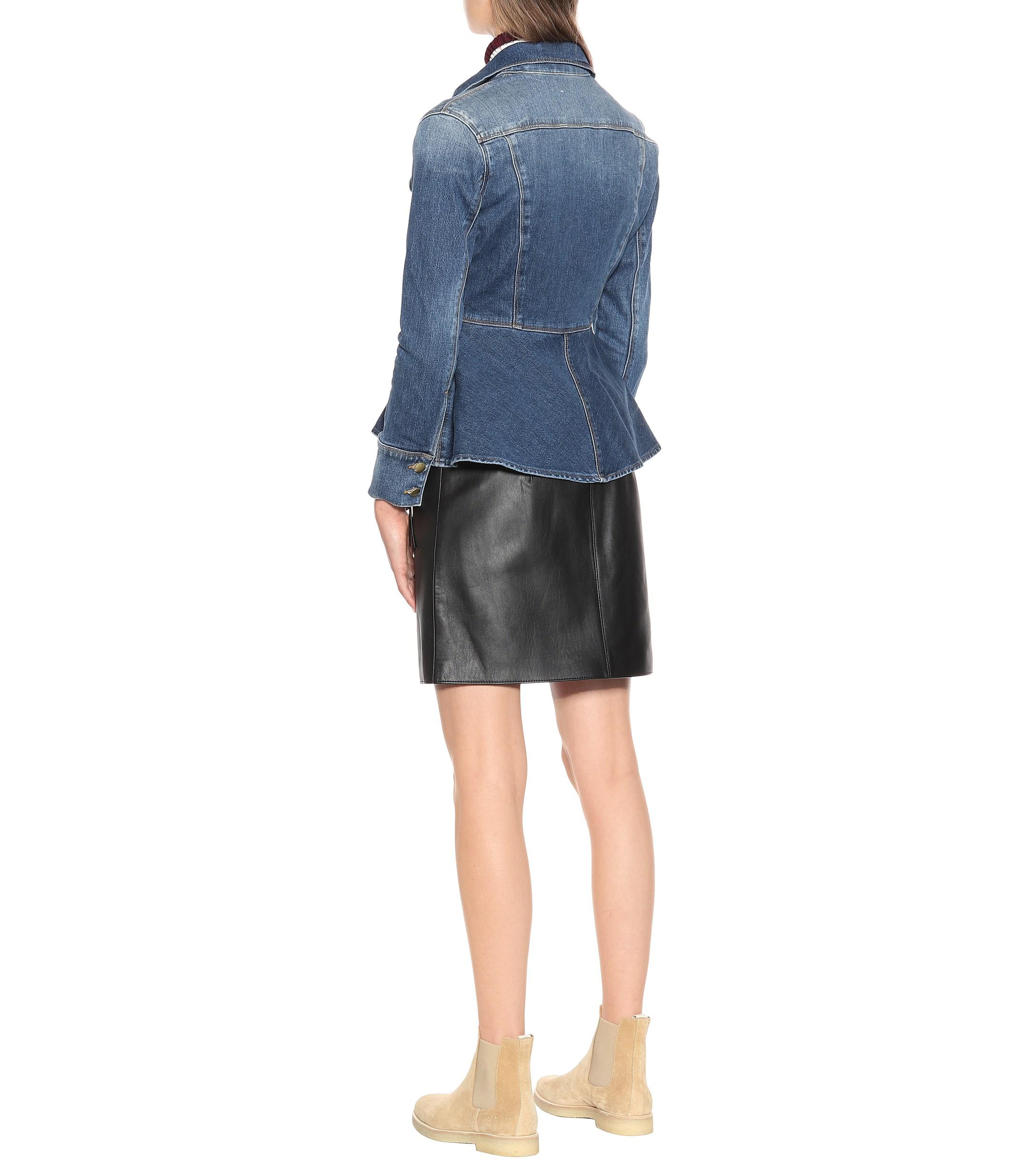 frame peplum denim jacket