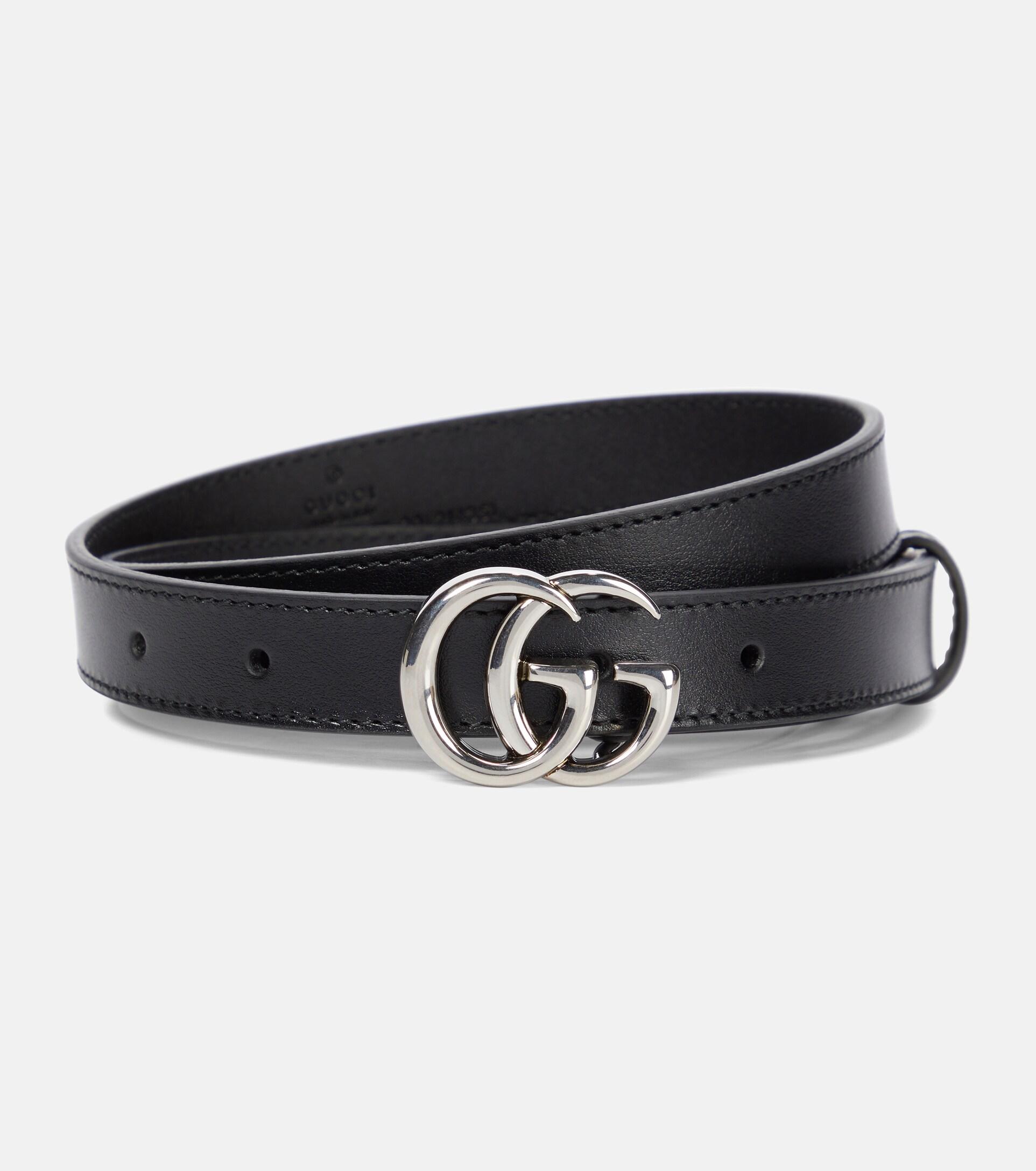 GG Marmont Thin Leather Belt in Beige - Gucci