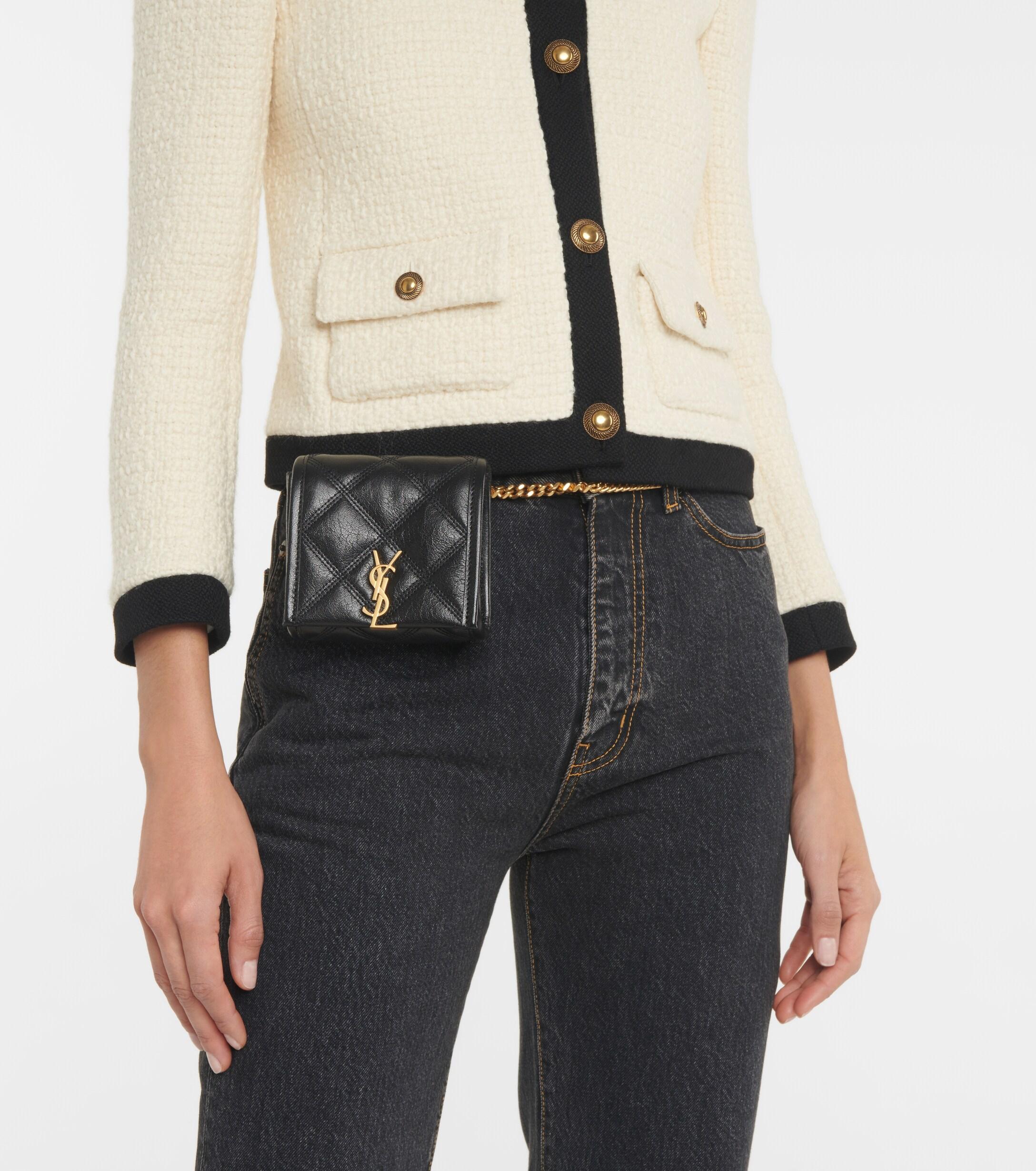 Saint Laurent Baby Becky Quilted Leather Belt Bag in Black | Lyst