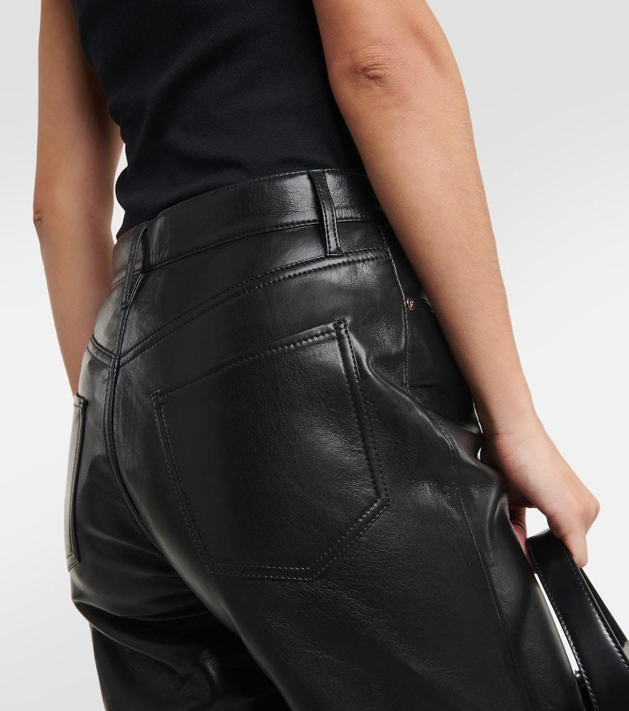 FRAME Le Jane Leather-Blend Pants in Black Lyst UK