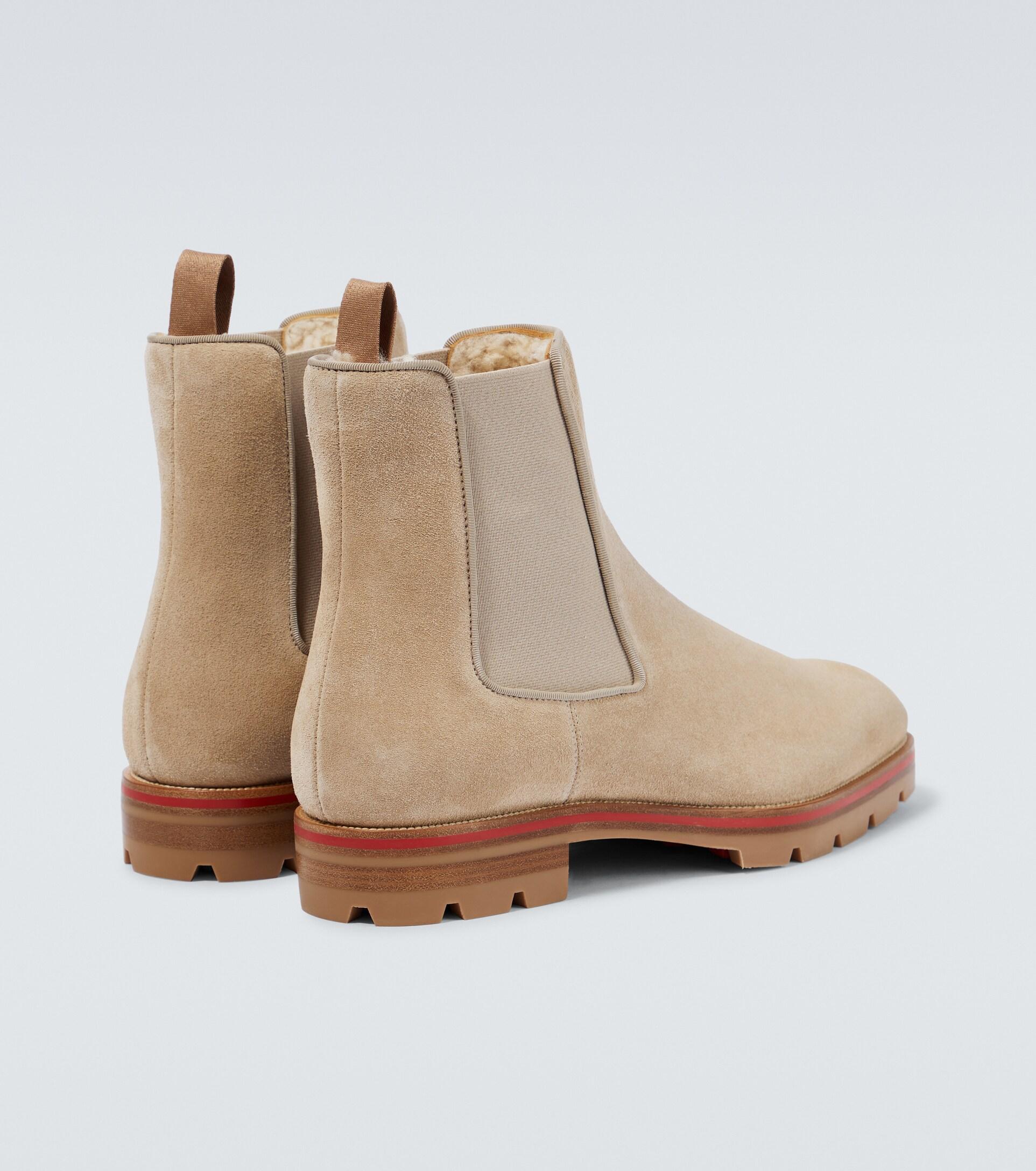 Christian Louboutin Alpinono Suede Ankle Boots in Natural for Men | Lyst