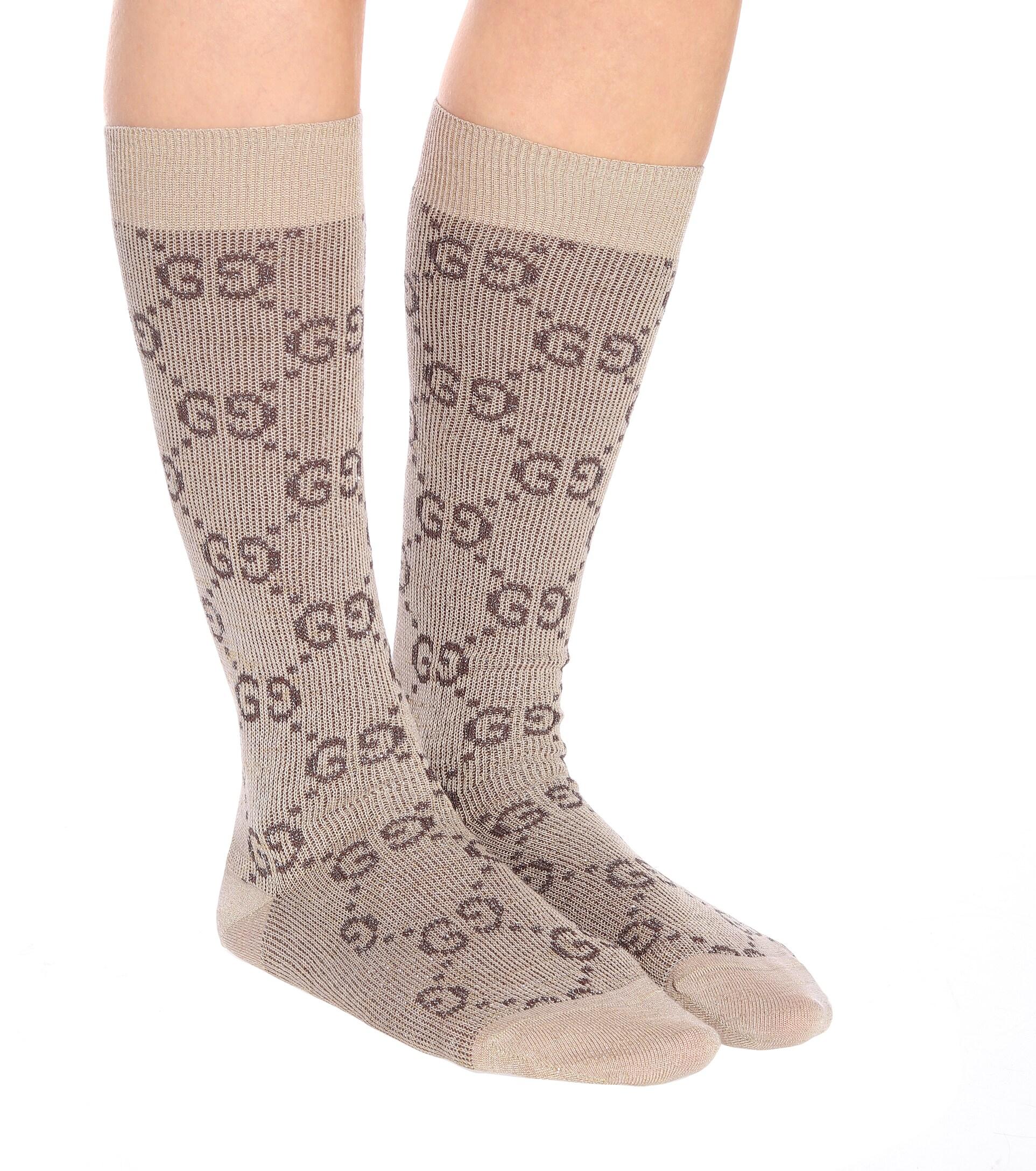 brown and red gucci socks