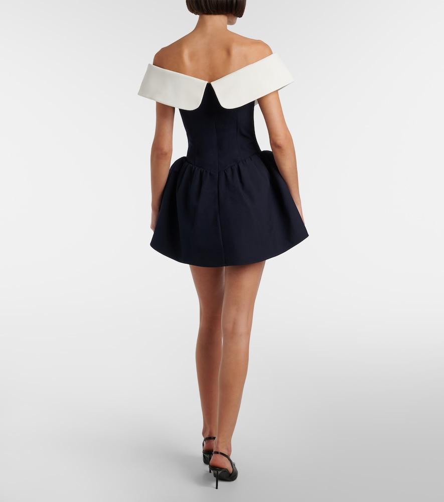 ShuShu/Tong Off-Shoulder Wool And Silk Minidress in Blue | Lyst