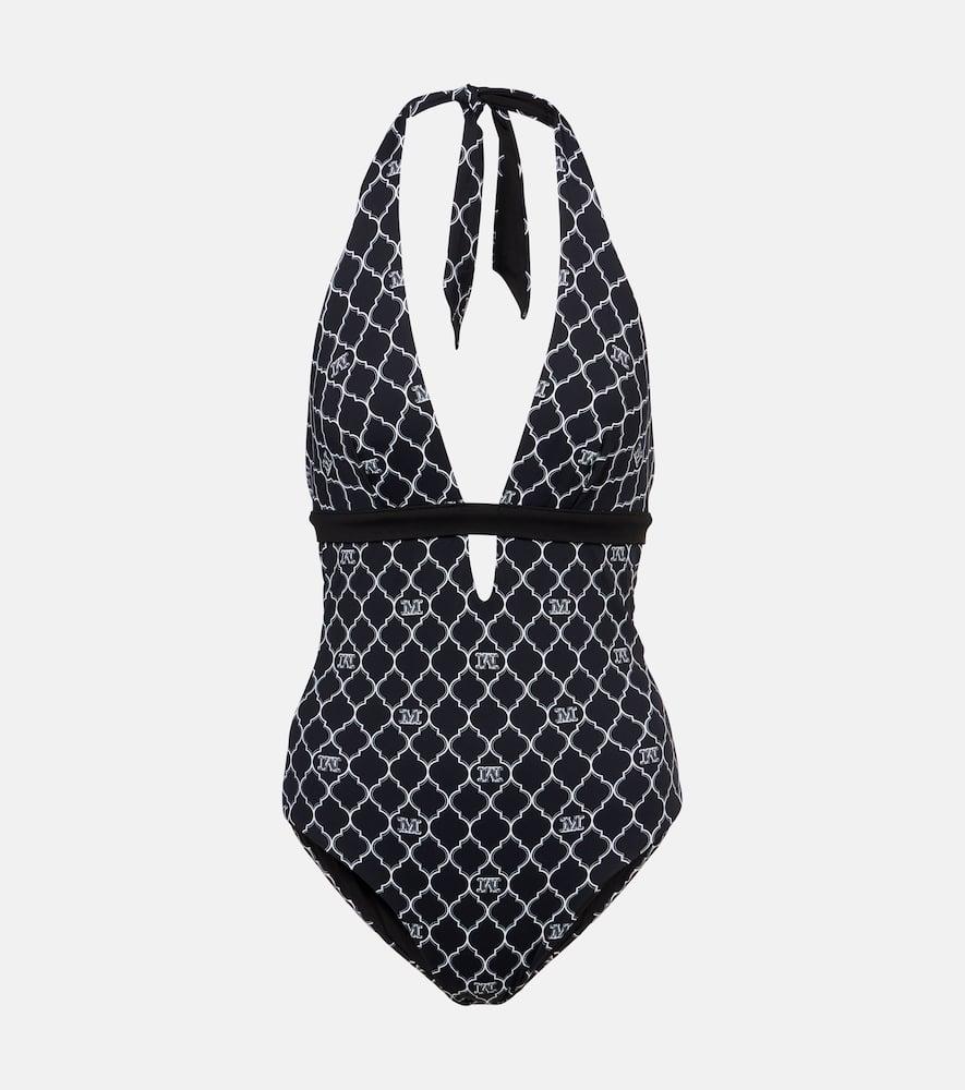 【Max Mara】Calenda ホルターネック 水着☆関税込 Max Mara Calenda Printed Halterneck Swimsuit in Black | Lyst