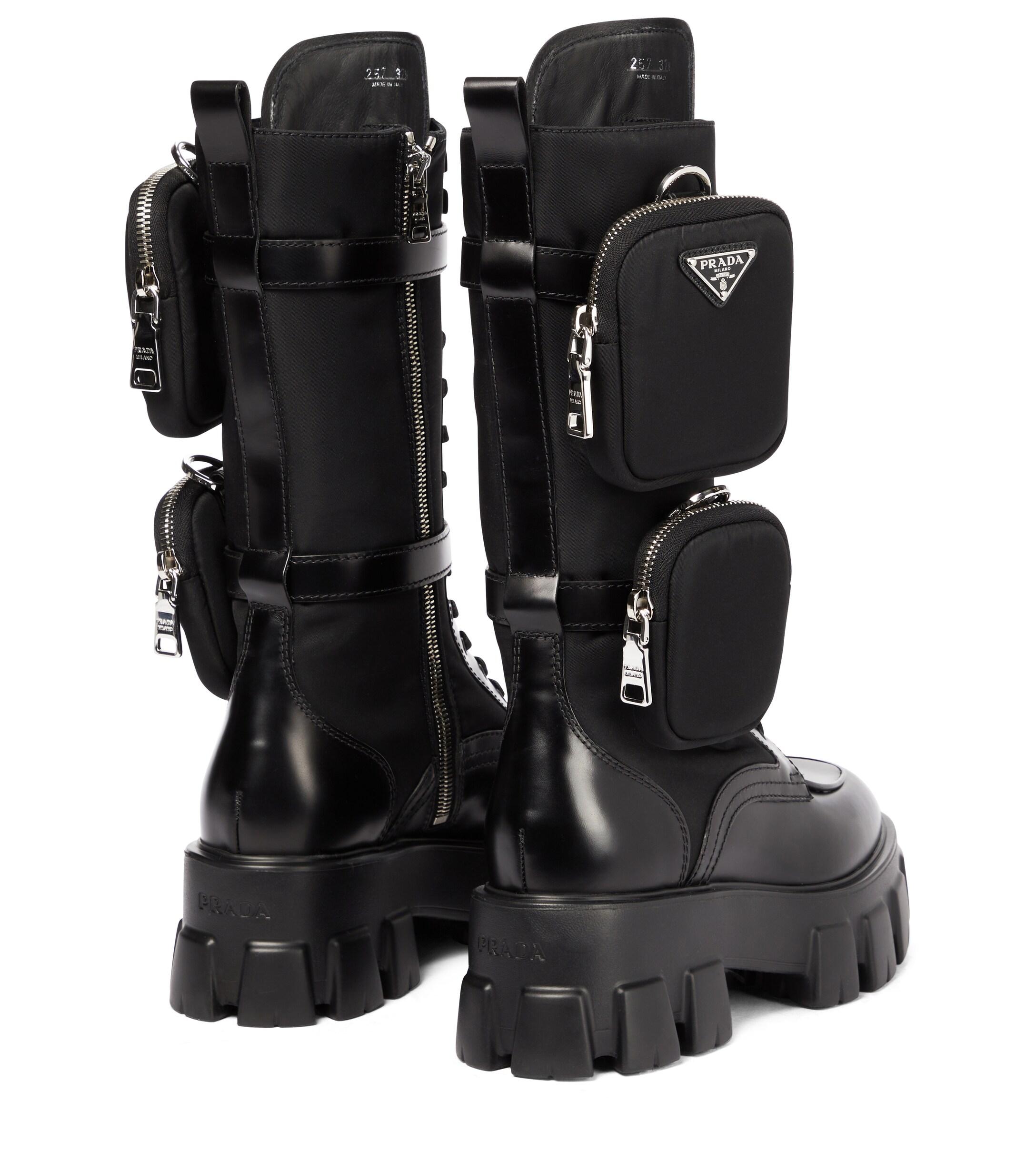 Botas altas Monolith de piel Prada de Cuero de color Negro | Lyst