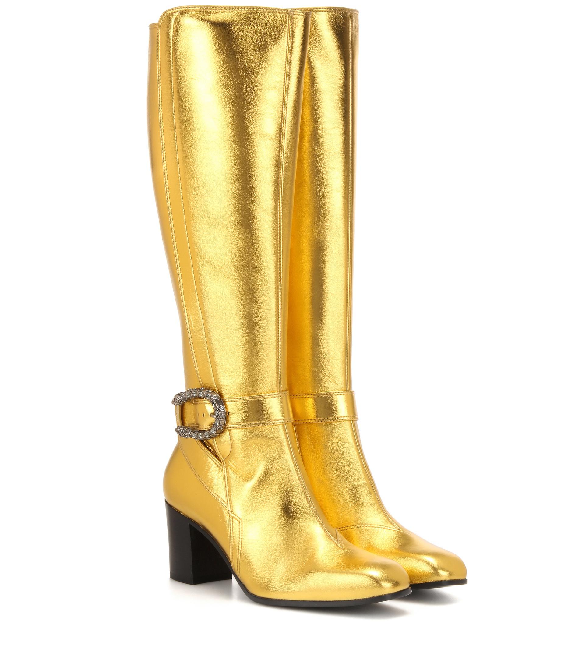 gucci gold boots