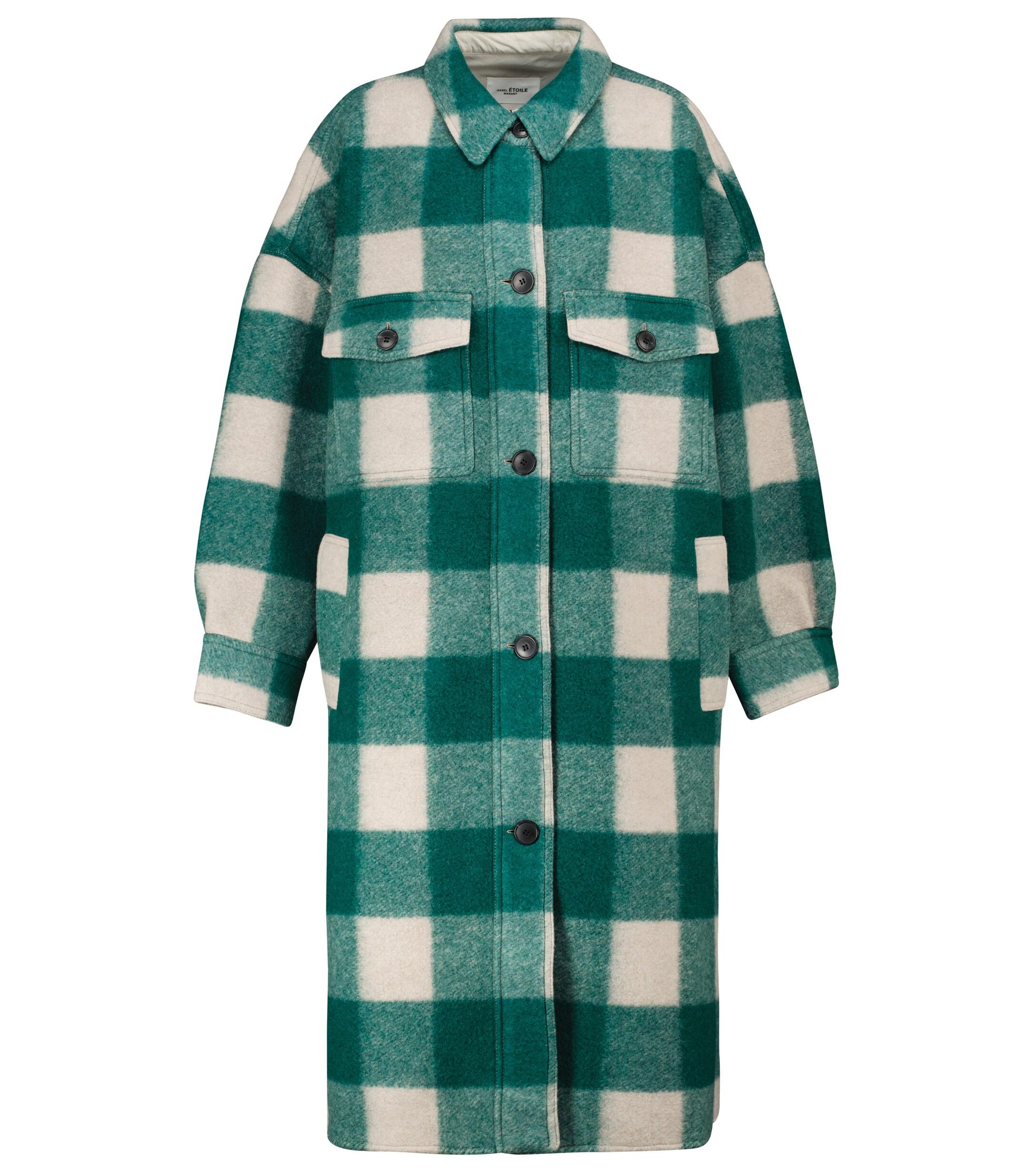 Étoile Isabel Marant Synthetic Fontizi Checked Coat in Green | Lyst
