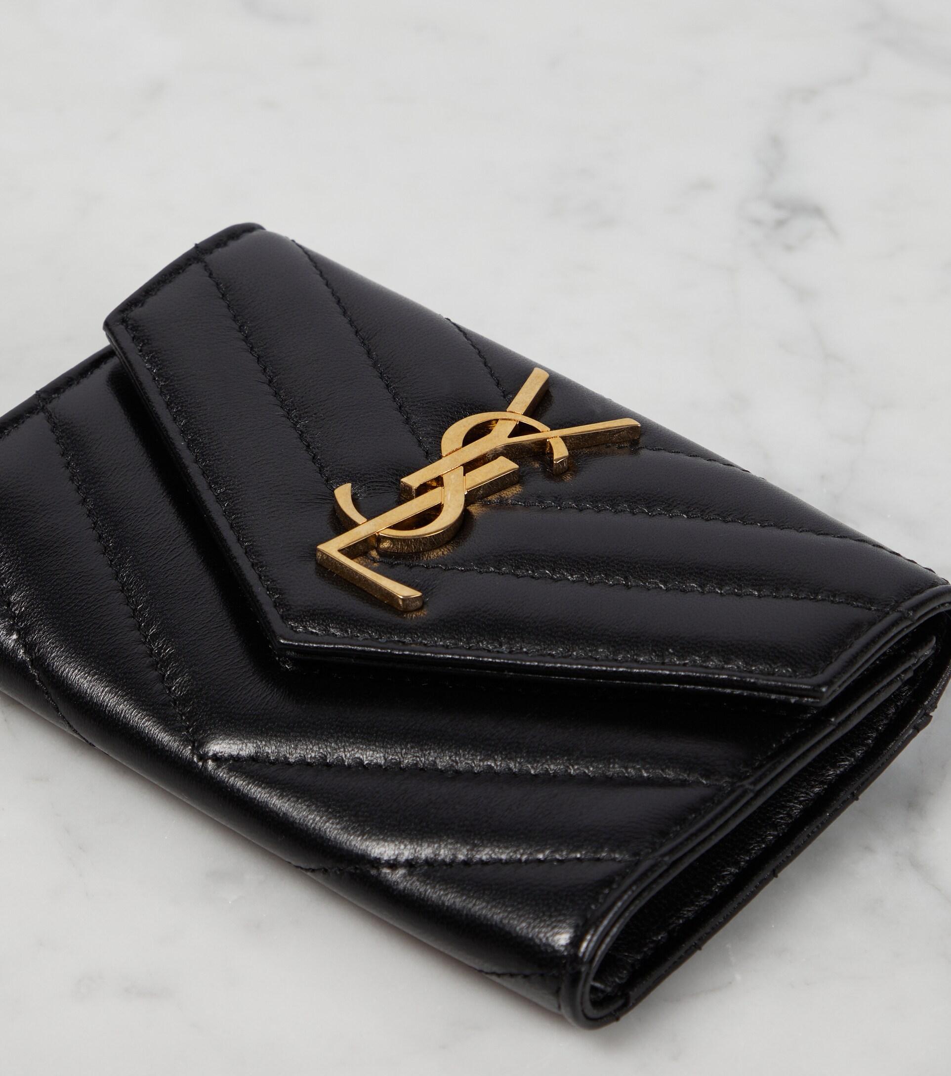 Saint Laurent Monogram Small Leather Wallet Black