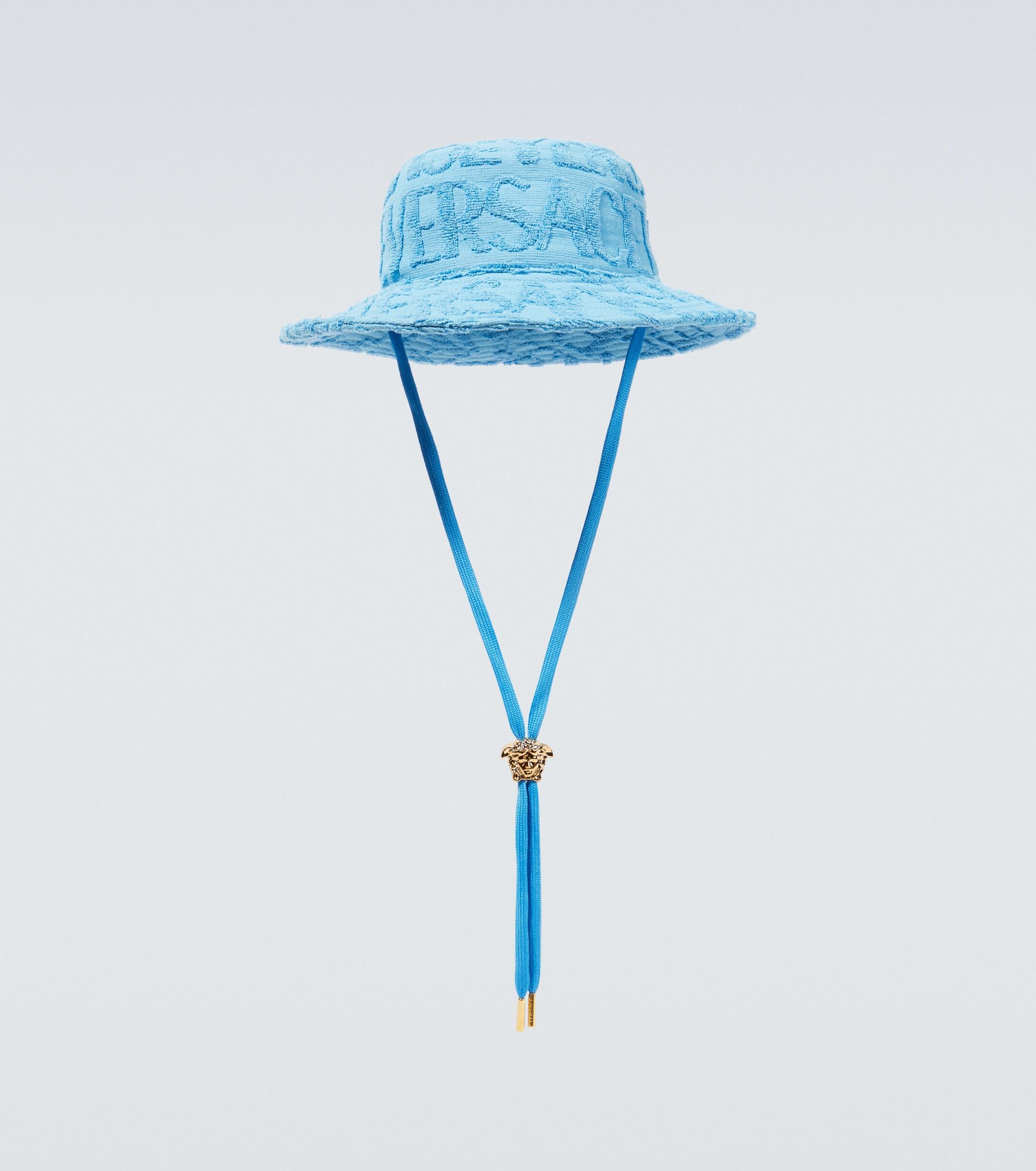 Versace Medusa Cotton Terry Bucket Hat in Blue for Men Lyst UK