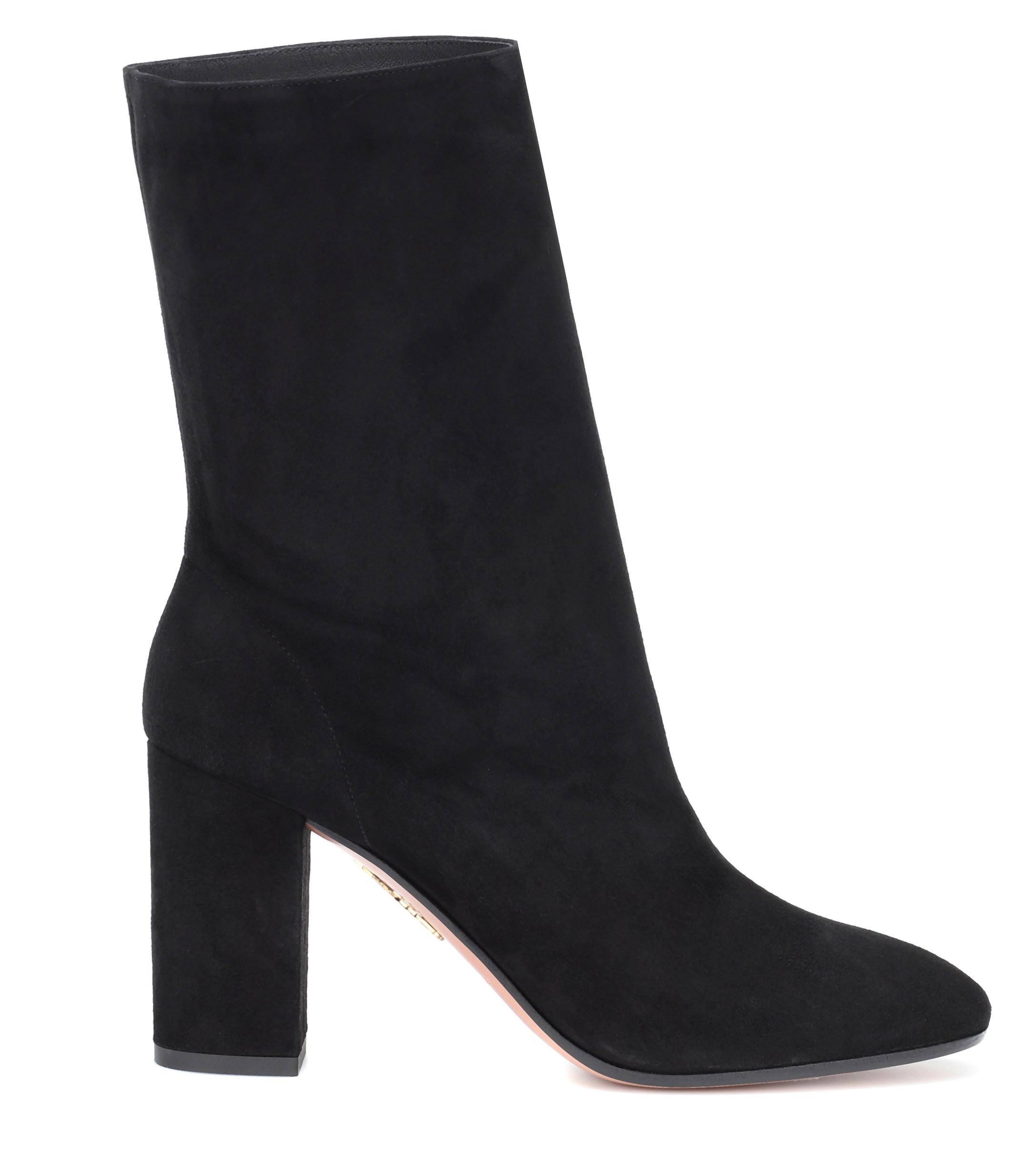 Aquazzura Boogie 85 Suede Ankle Boots in Black - Lyst