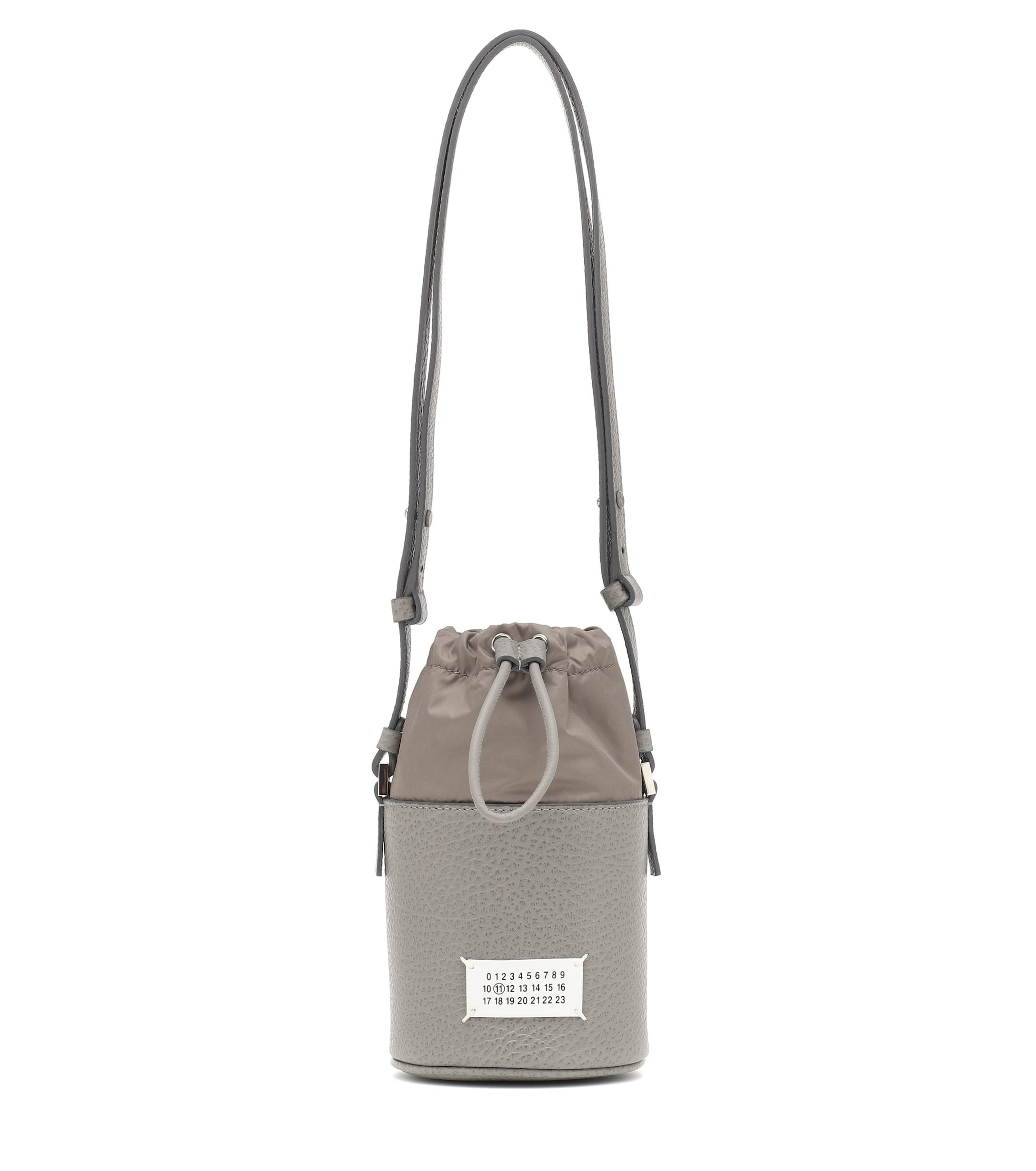 Maison Margiela 5ac Mini Leather Bucket Bag in Grey (Gray) - Lyst