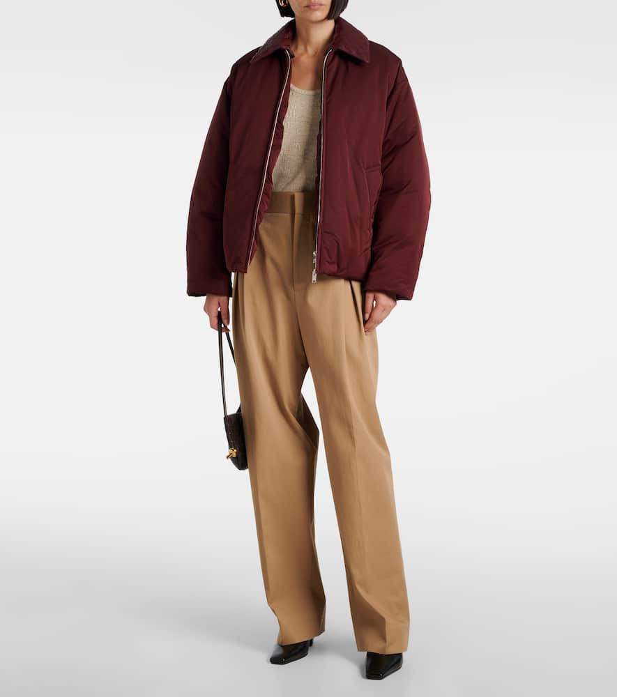 Bottega Veneta Leather-trimmed Technical Jacket in Red | Lyst