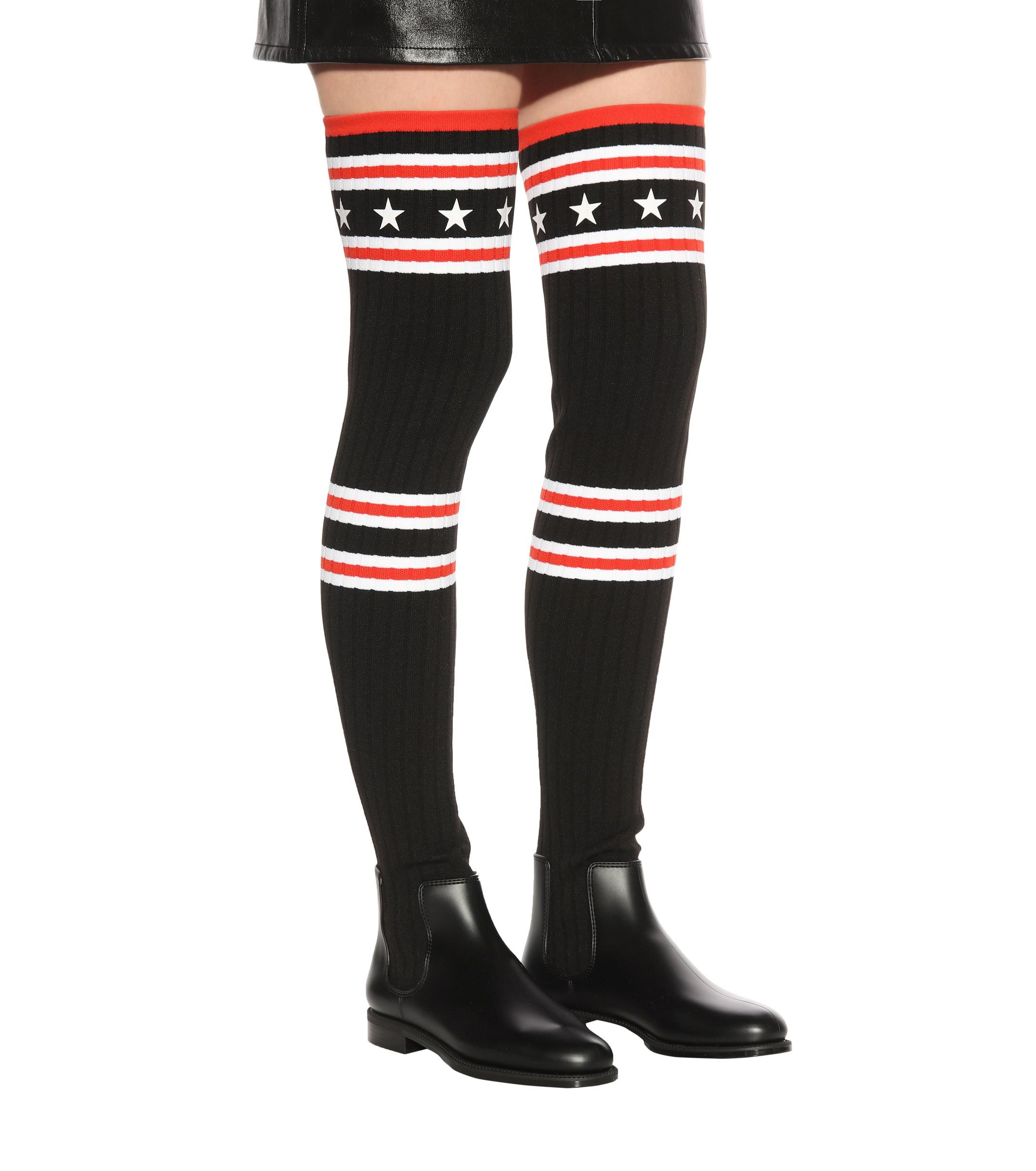Botas mosqueteras de punto Givenchy de Caucho de color Negro | Lyst