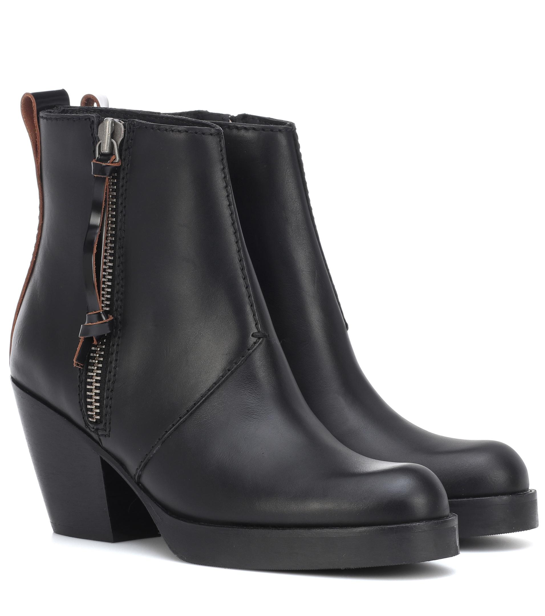 Acne Studios Leather Ankle Boots in Black Lyst