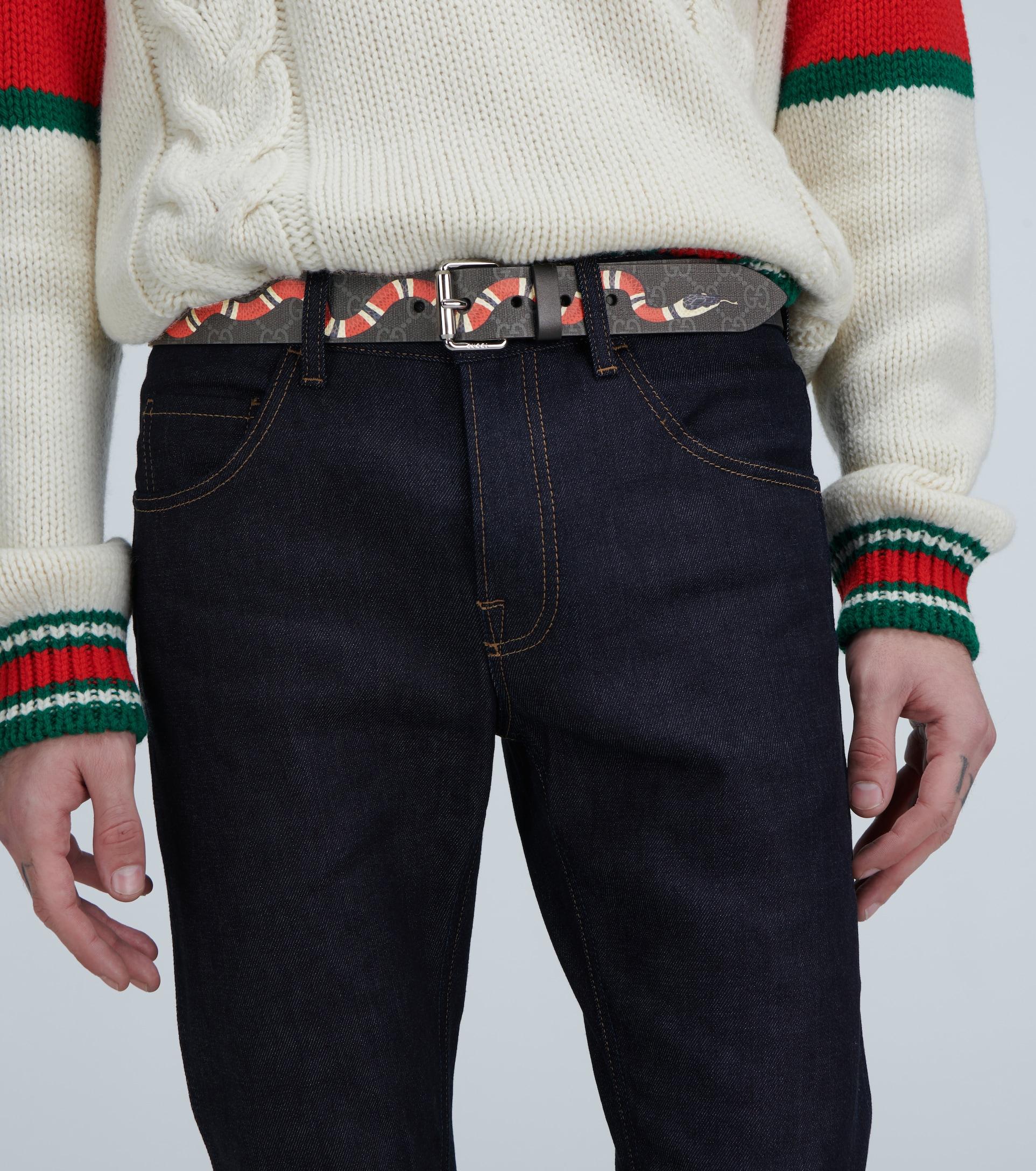 Gucci supreme top kingsnake belt