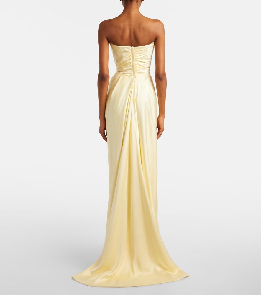 Vivienne Westwood Nova Vixen Scarf-Detail Satin Bustier Gown in Natural |  Lyst UK