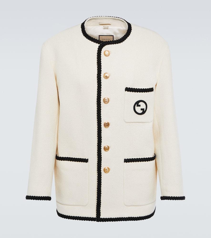 Gucci Embroidered Tweed Jacket in White for Men Lyst