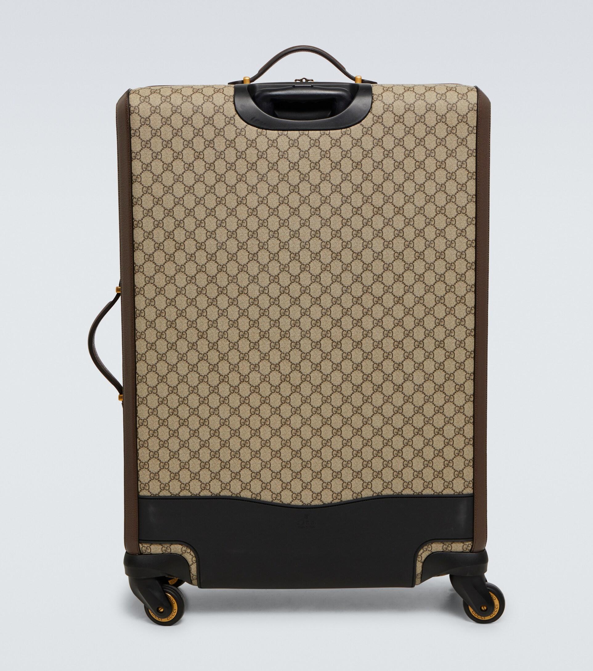 Gucci Ophidia Large GG Supreme Canvas Suitcase in Green for Men | Lyst