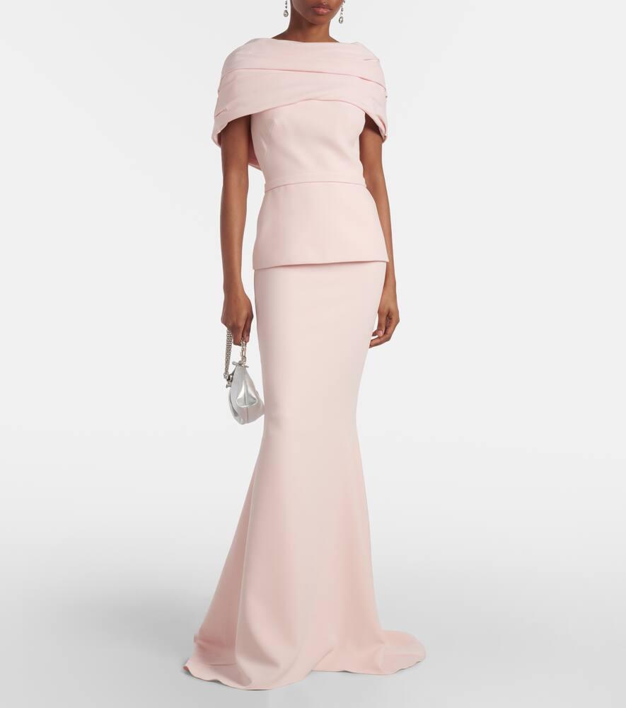 Safiyaa Loura Draped Peplum Crepe Gown in Pink Lyst UK