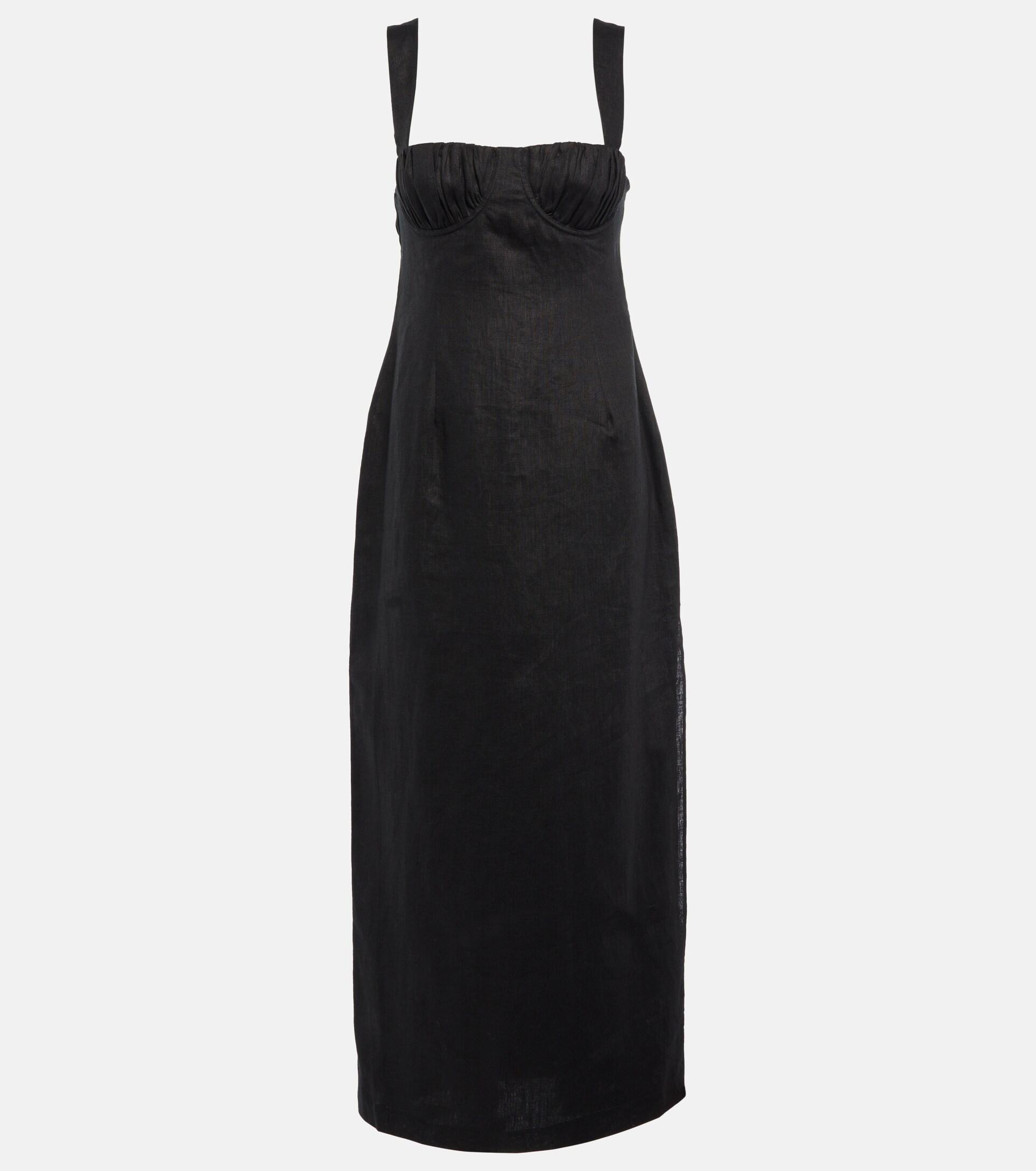 Sir. The Label Linen Maxi Dress in Black | Lyst