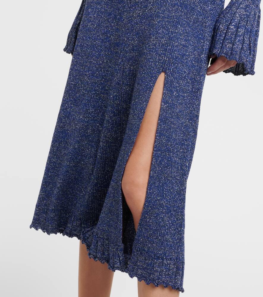 Proenza Schouler White Label Lidia lurex-detail knitted skirt - Blue