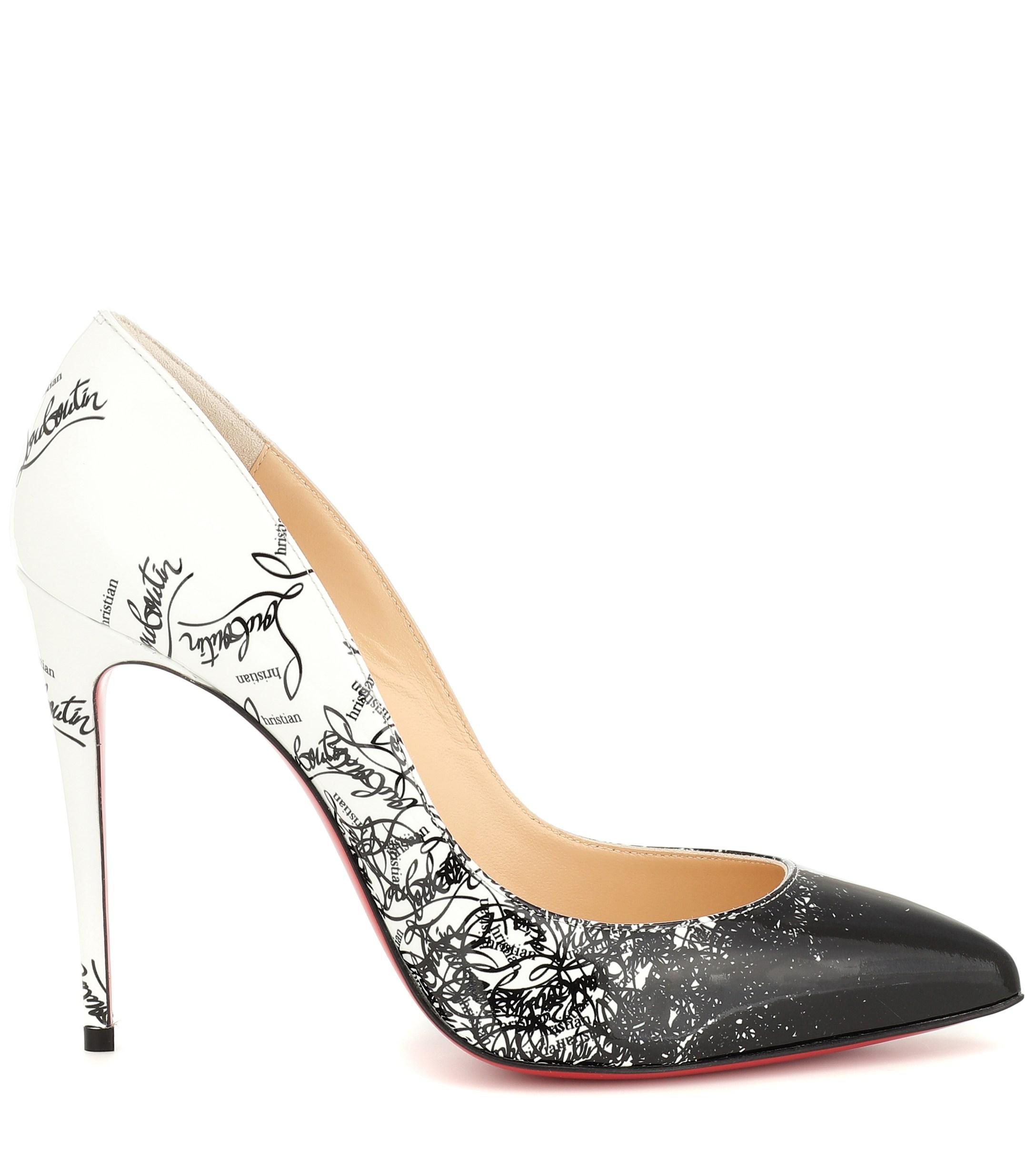 christian louboutin black pigalle pointed toe leather pumps