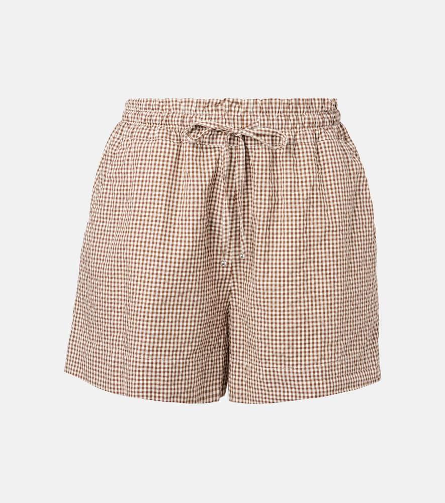 Veronica Beard Tijana Gingham Seersucker Shorts in Natural Lyst UK