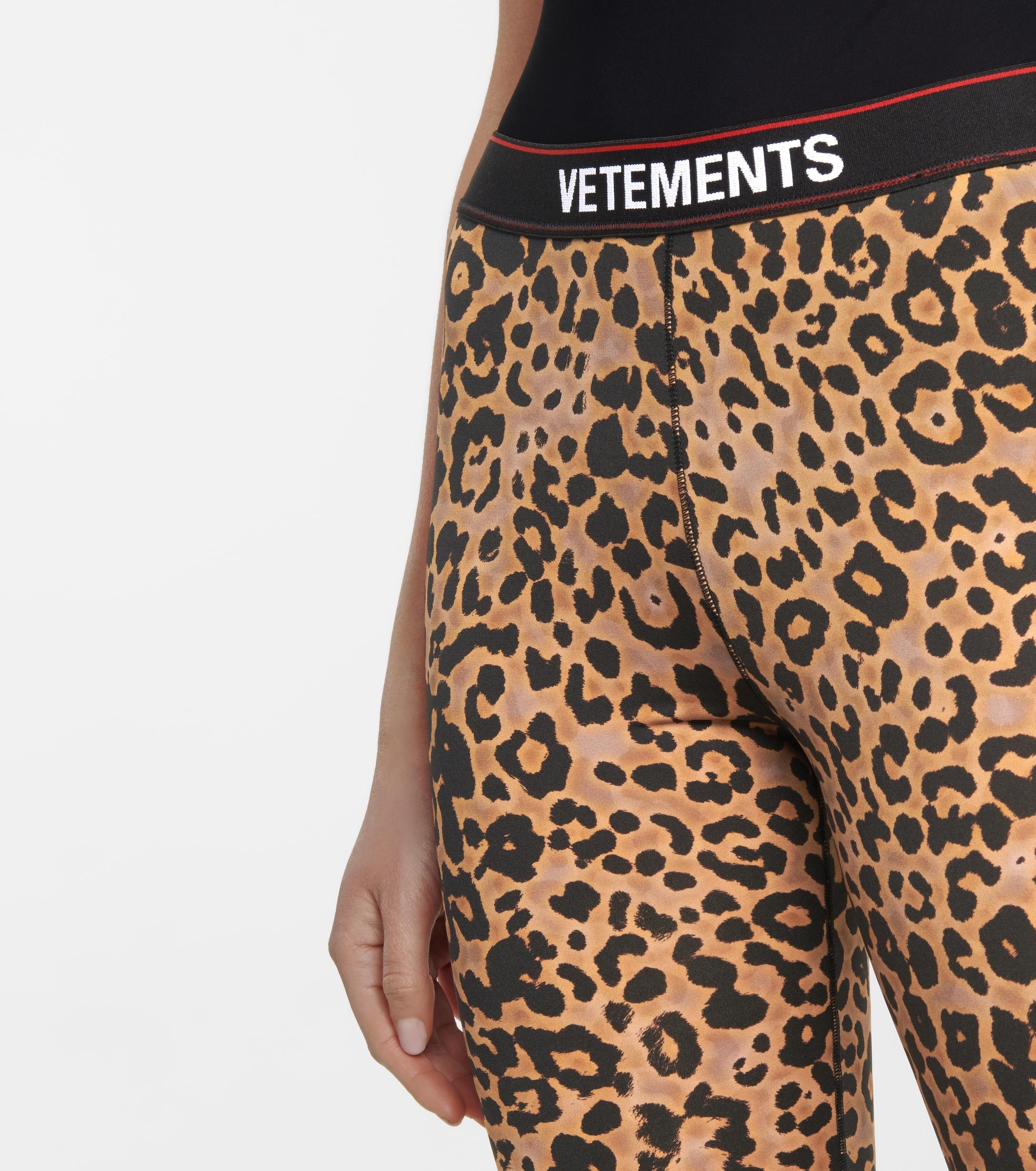 Vetements Leopard-print Biker Shorts in Brown | Lyst